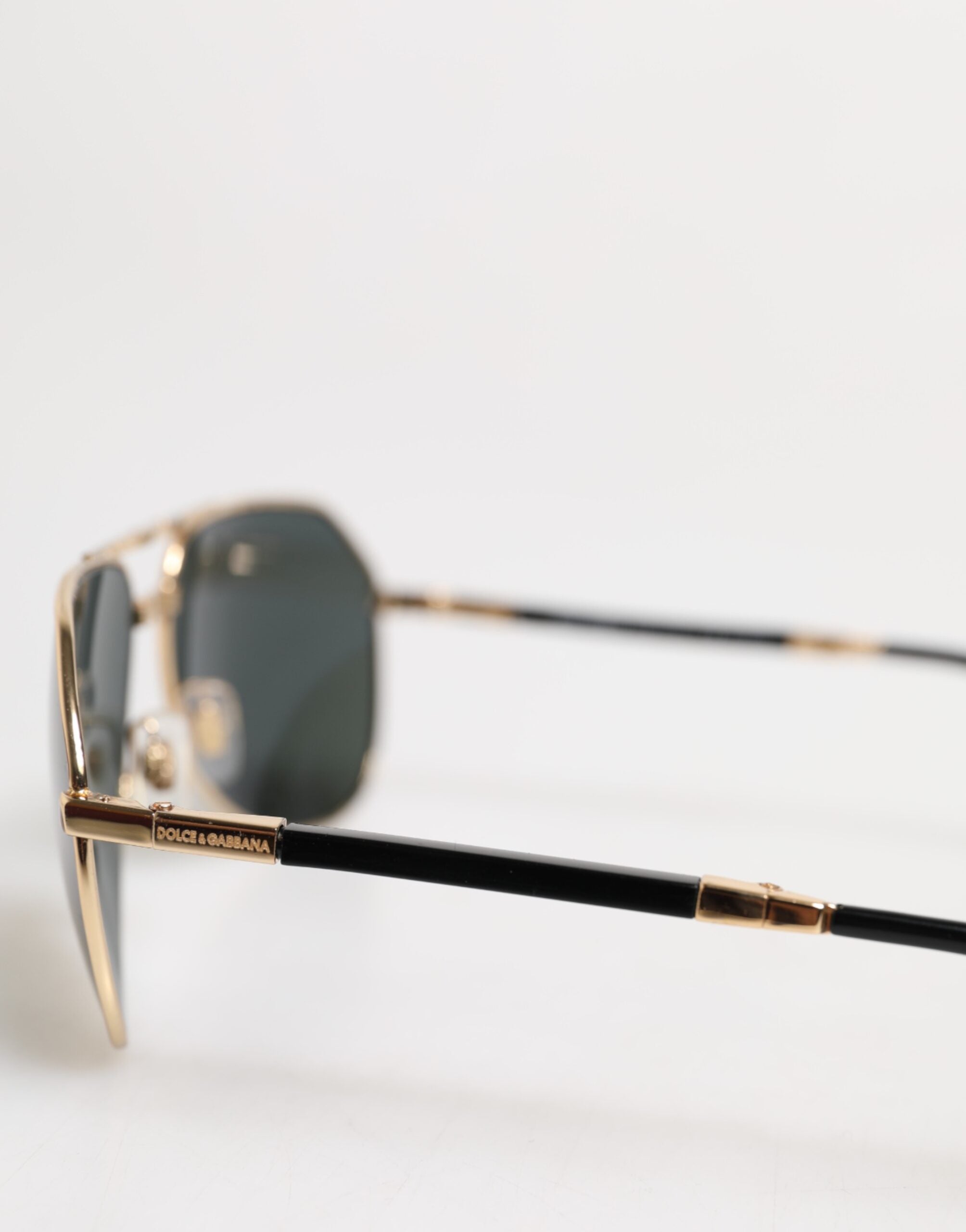 Dolce & Gabbana Gold DG2106K Pilot Frame Tinted Lens Polarized Sunglasses