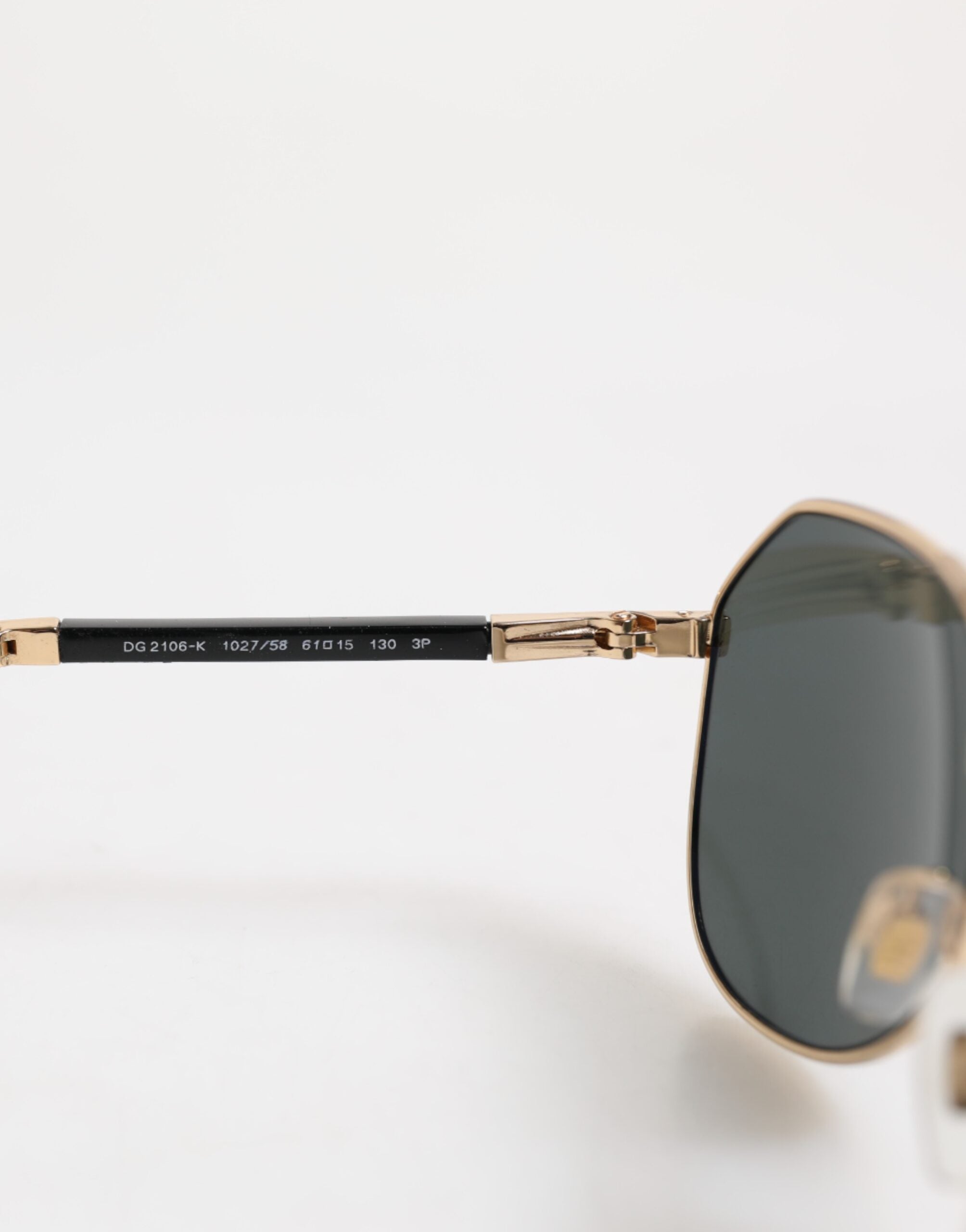 Dolce & Gabbana Gold DG2106K Pilot Frame Tinted Lens Polarized Sunglasses