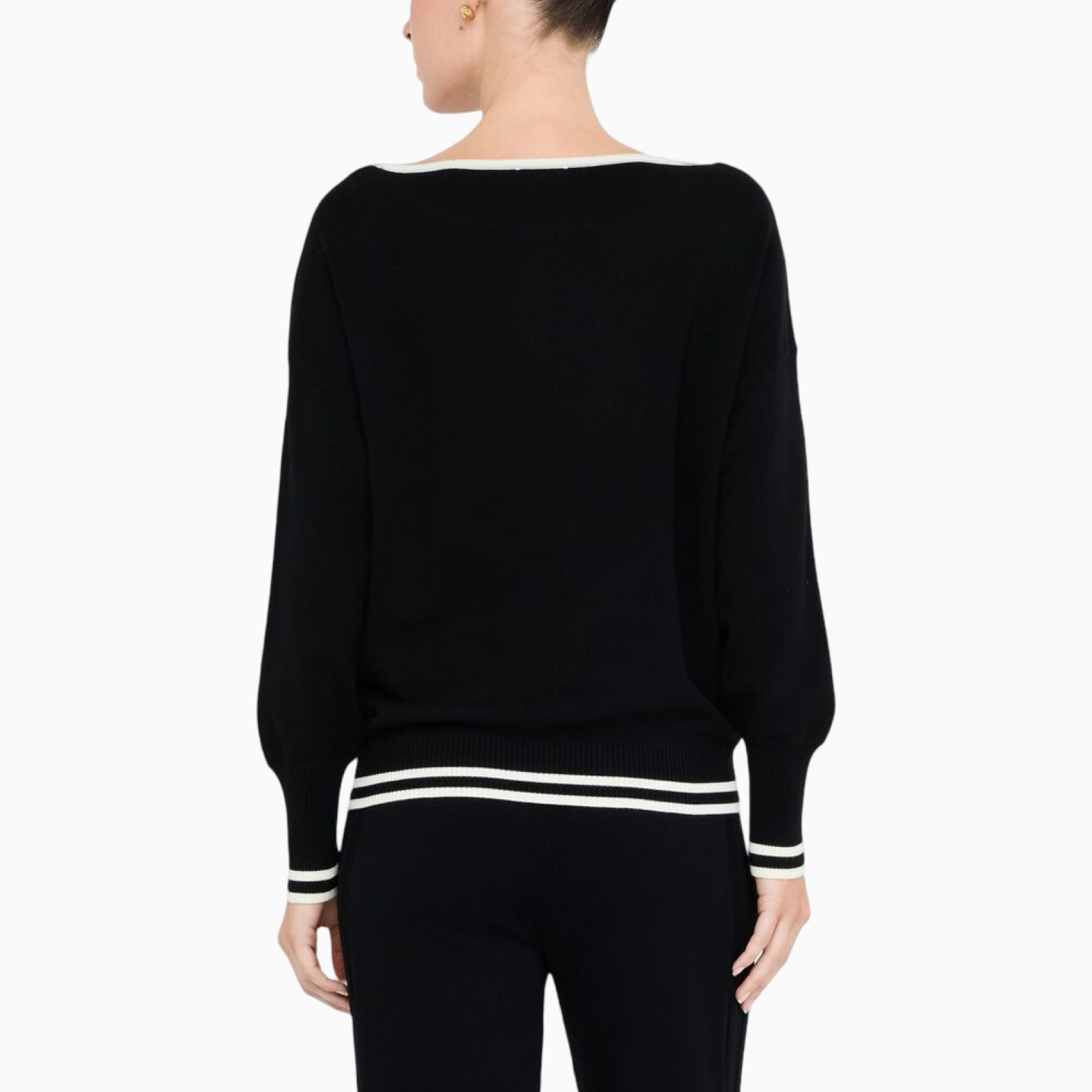 Дамски черен пуловер Liu Jo Women Sweater TF5206 MS63L Back View