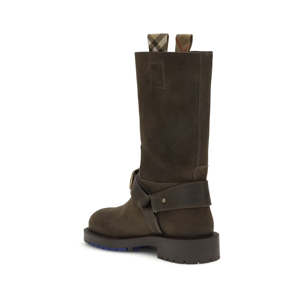 Дамски ботуши Women’s suede boots Burberry 8113016C1173 Dark Brown heel view