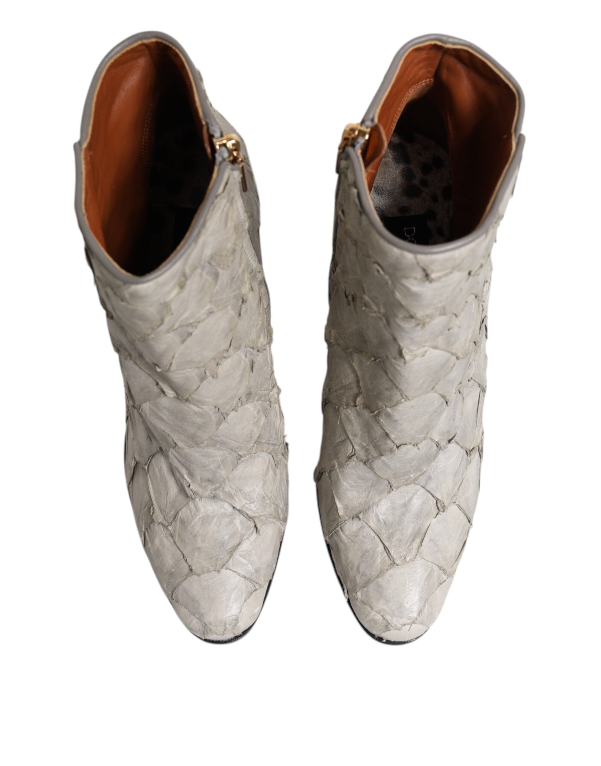 Дамски боти от естествена кожа на ток Women’s heels ankle boots DOLCE & GABBANA top view