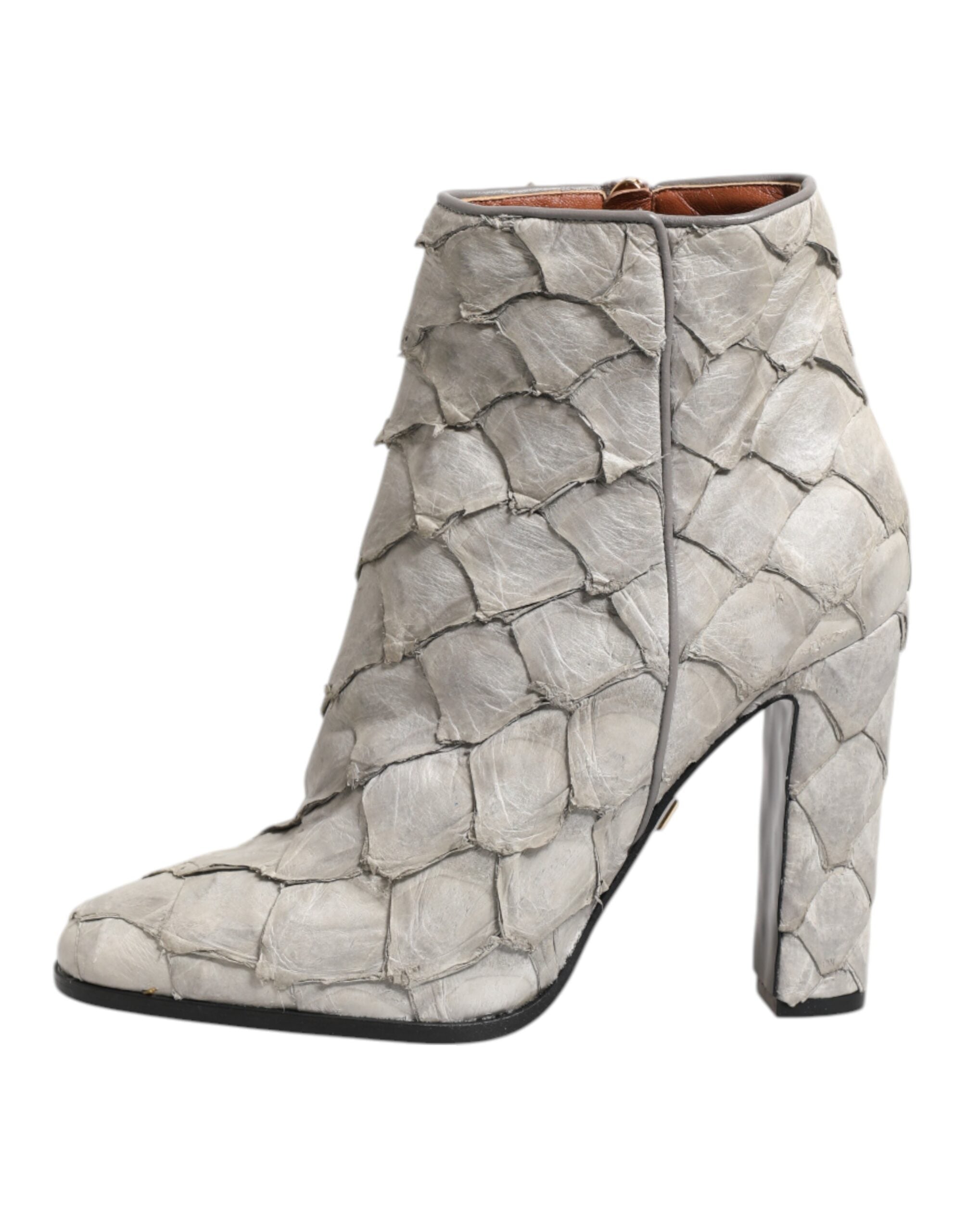 Дамски боти от естествена кожа на ток Women’s heels ankle boots DOLCE & GABBANA medial view