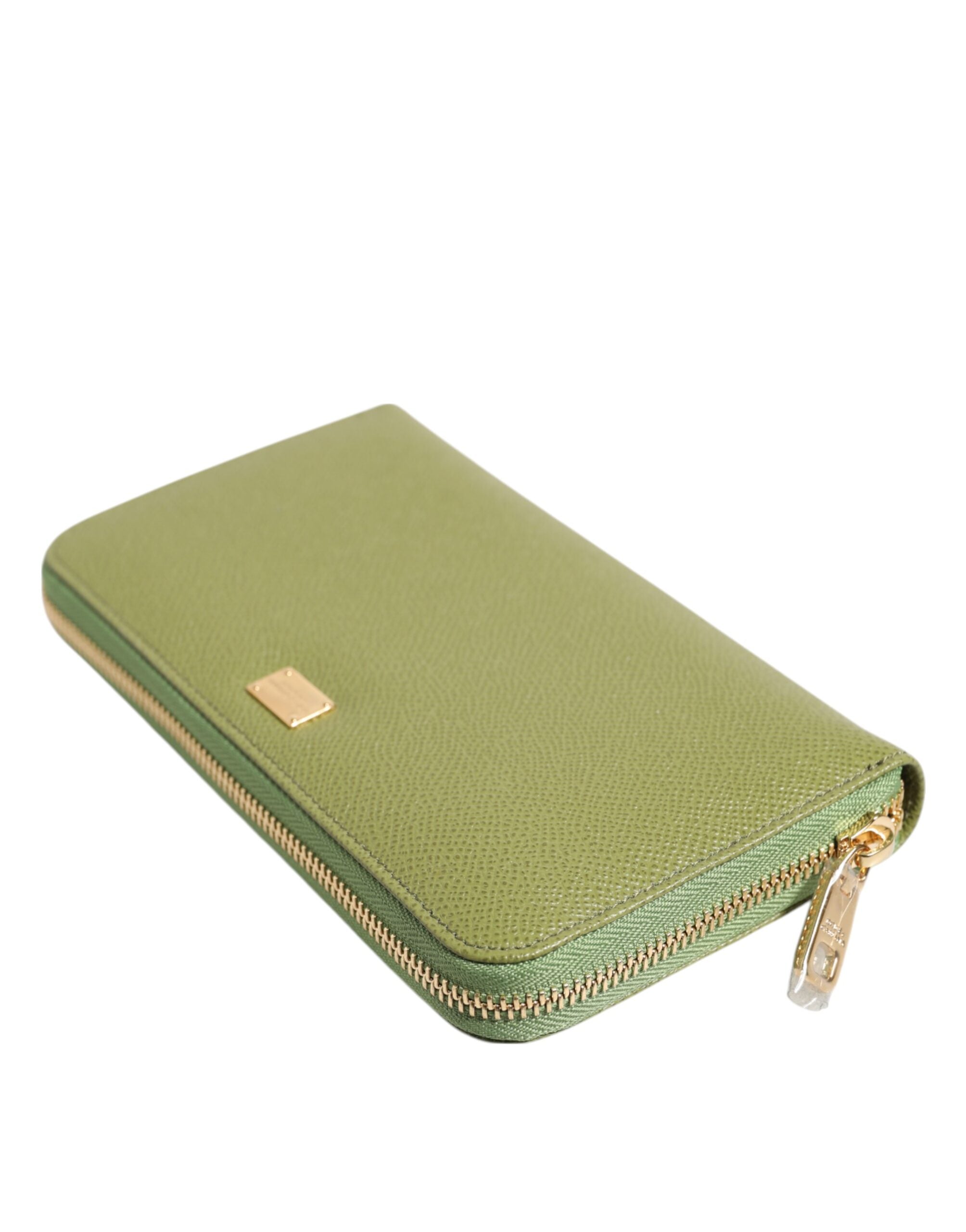 Дамско клъч портмоне от естествена кожа Women’s clutch wallet DOLCE & GABBANA BI0473 B5372 8H530 Olive green top view