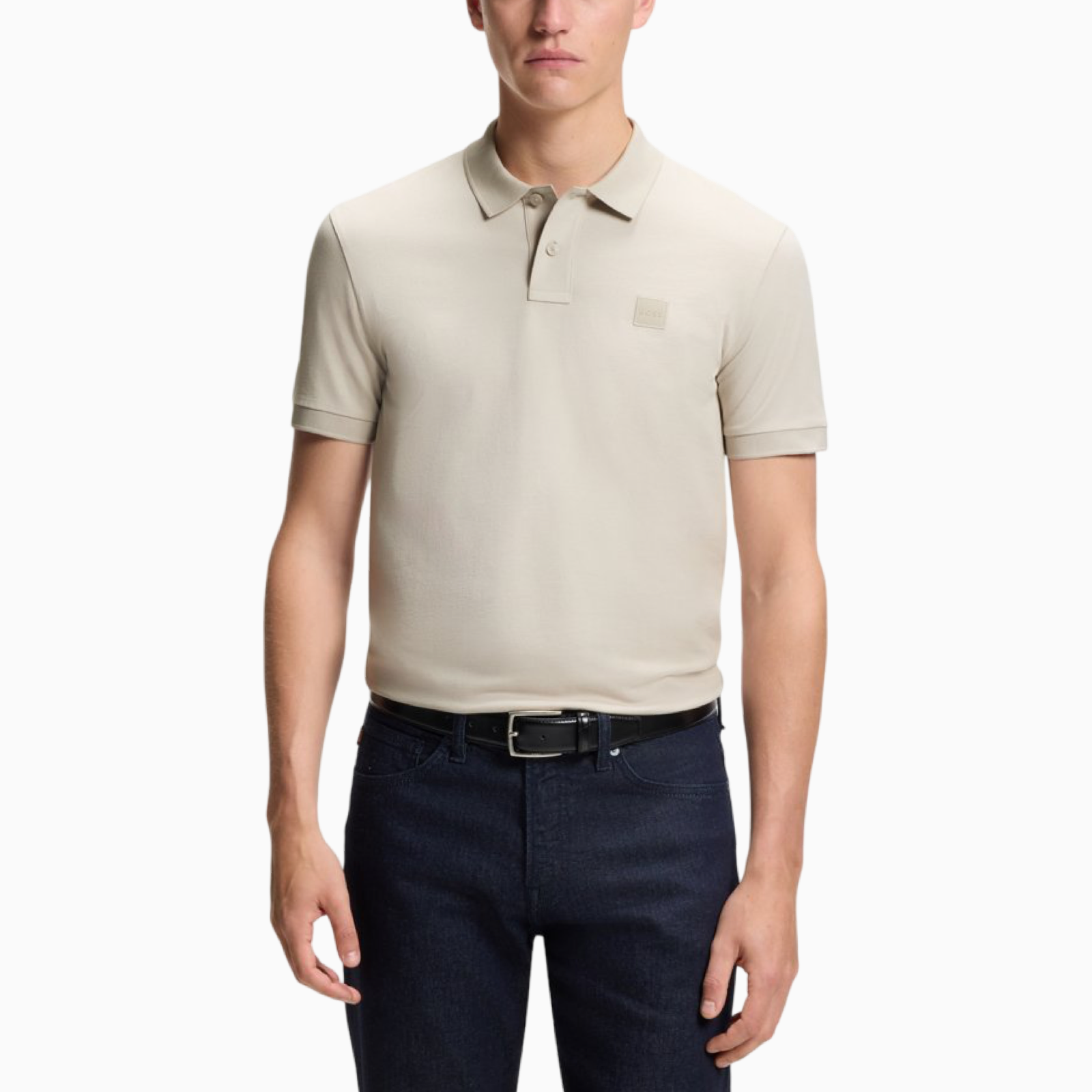 Мъжка бежова поло тениска Boss Passenger Men Polo 50507803 070 Front View