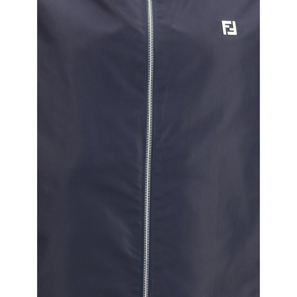Мъжко двулицево яке Men’s reversible dark gray nylon jacket FENDI FAA615AVIEF0QG0 logo view