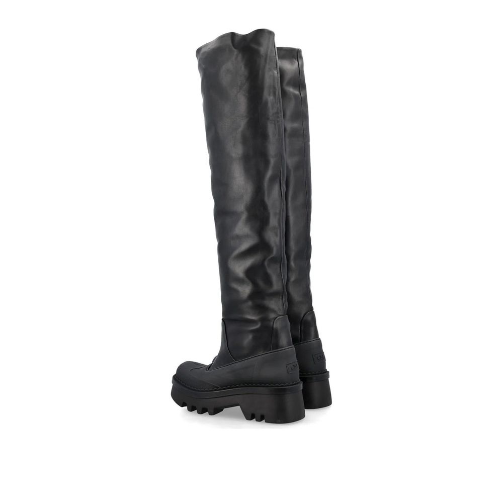 Дамски високи ботуши чизми Women’s over knee boots Chloé Raina Black heels view