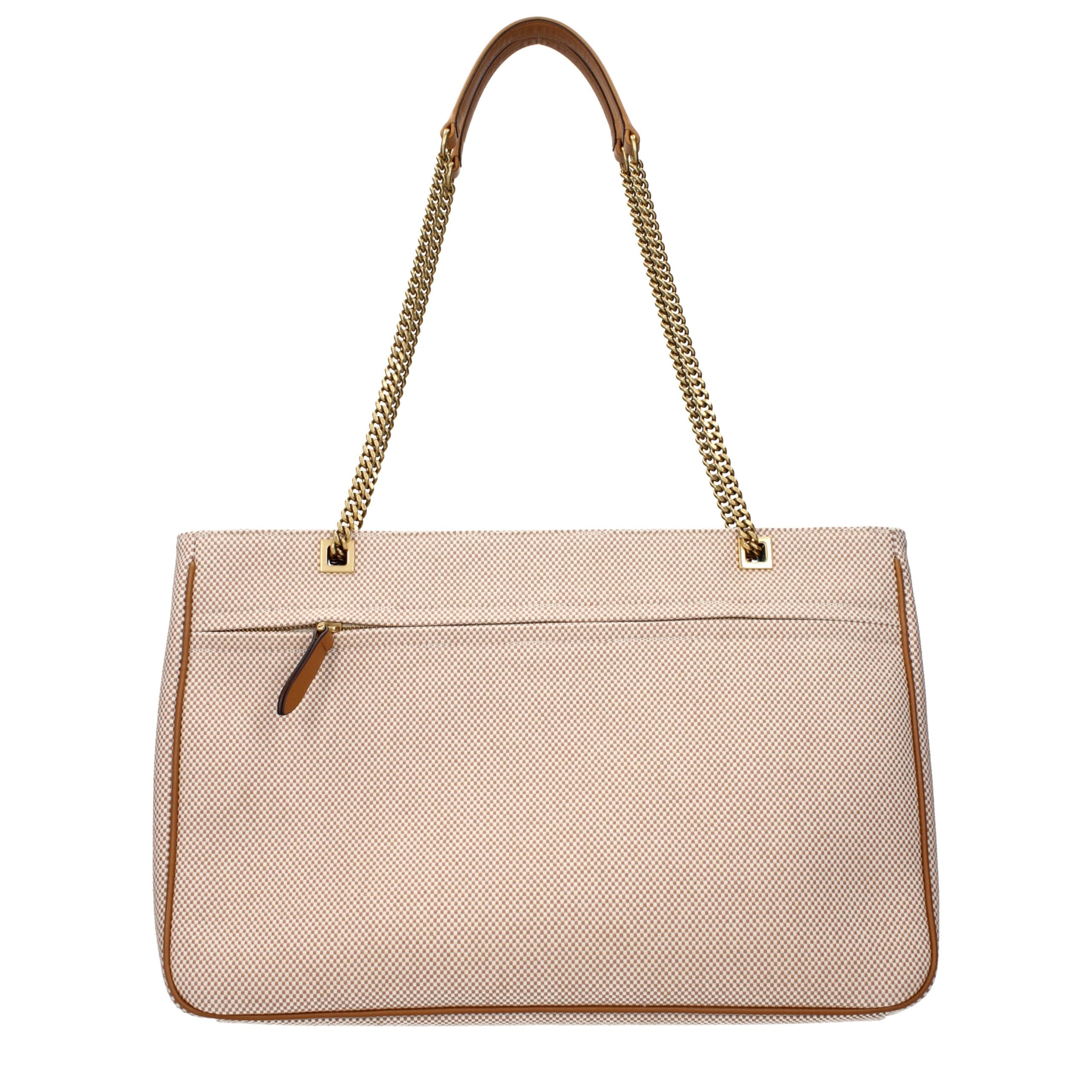 Дамска луксозна чанта Women’s canvas tote bag Valentino Garavani Viva Superstar Large B0R13GLR9QR Naturale-Tobacco/Spice back view