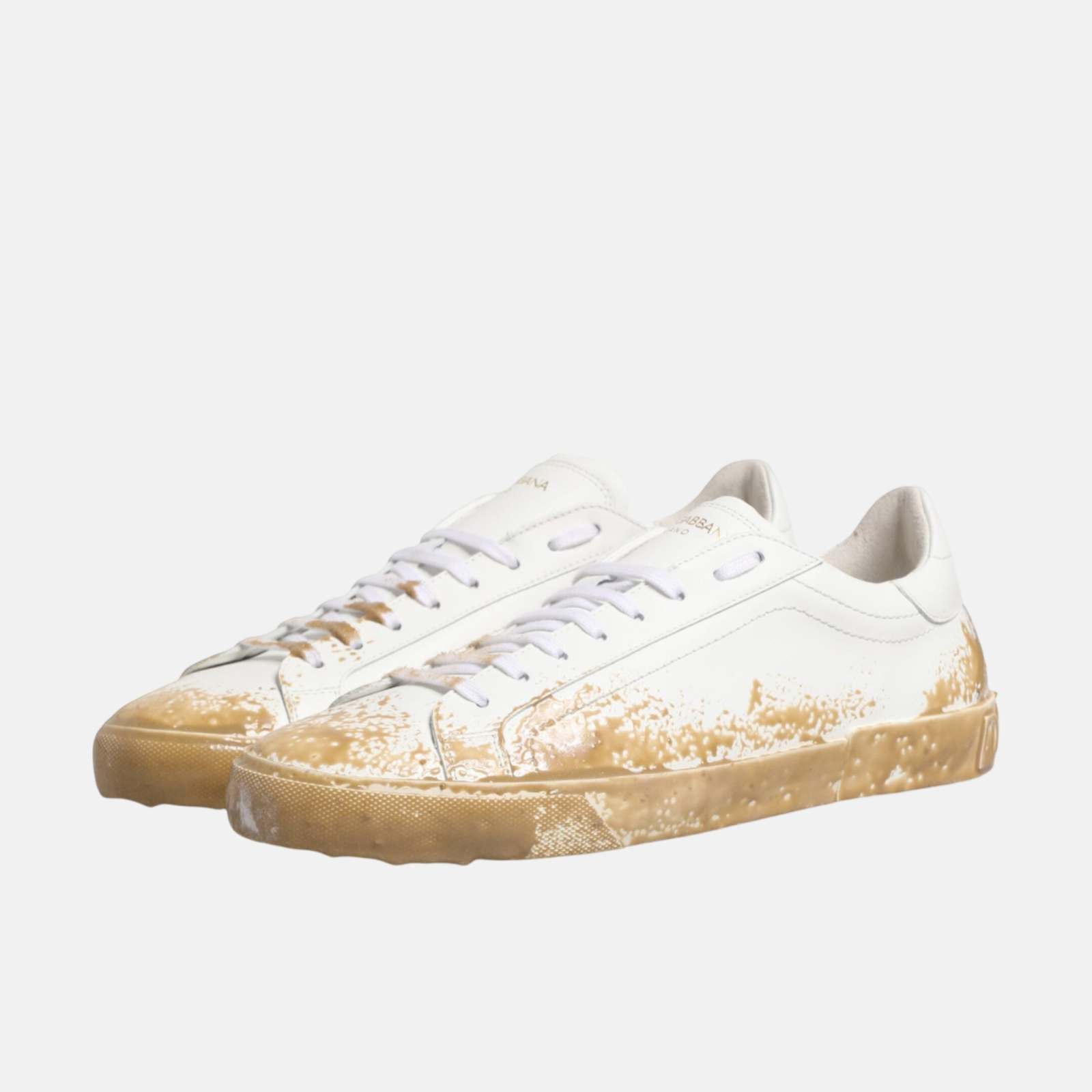 Dolce & Gabbana Portofino Paint Effect Men Sneakers CS2203 AO485 8S169 Medial View