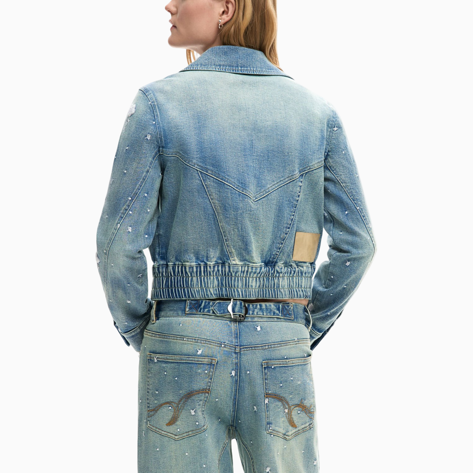 Дамско дънково яке Desigual Women Denim Jacket 26SWED11 5053 Back View