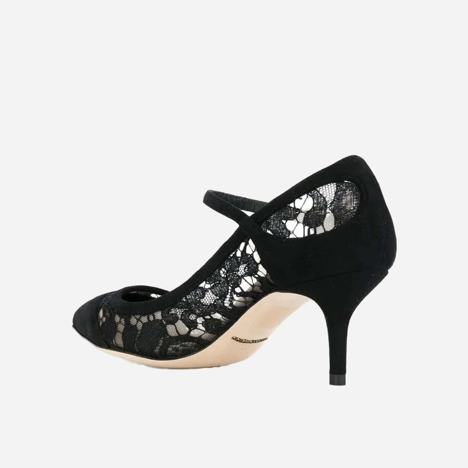 Dolce & Gabbana Mary Jane Taormina Lace Pumps Medial View
