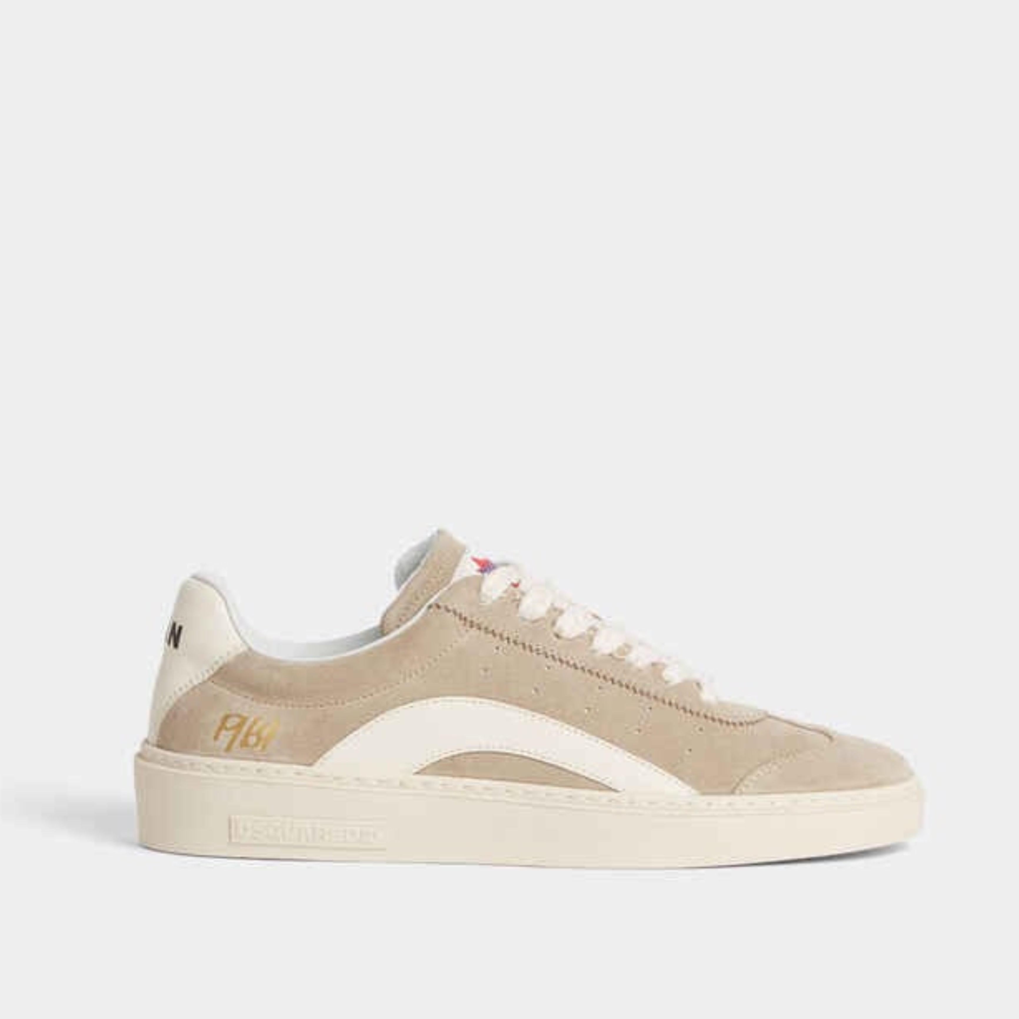 Мъжки кецове в бежово Men’s sneakers Dsquared2 SNM044114170001M4123 Grey/White lateral view