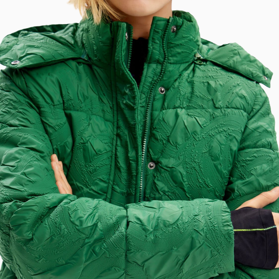 Дамско яке Desigual 23WWEW724014 в зелено размер XXL