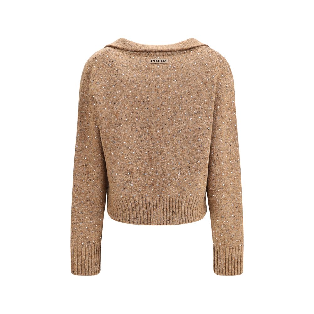 Дамски пуловер с остро деколте Women’s v-neck sweater with rhinestones PINKO
105684A2U4C3Z back view