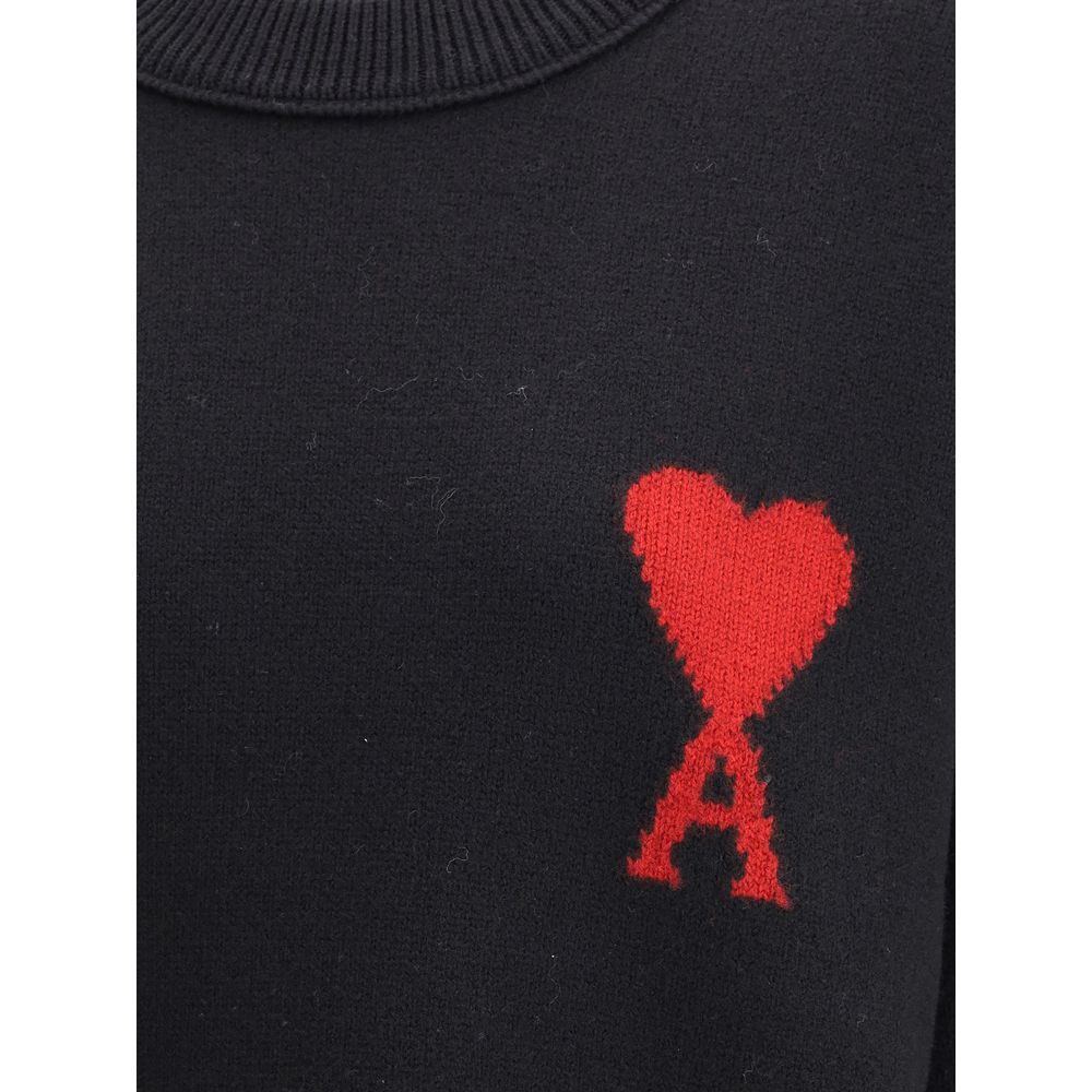 Дамски пуловер Women’s sweater Ami Paris UKS838018009 Black logo view