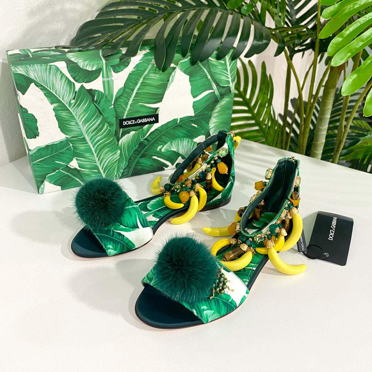 Дамски екстравагантни сандали с банани Dolce & Gabbana Banana Leaf Sandals