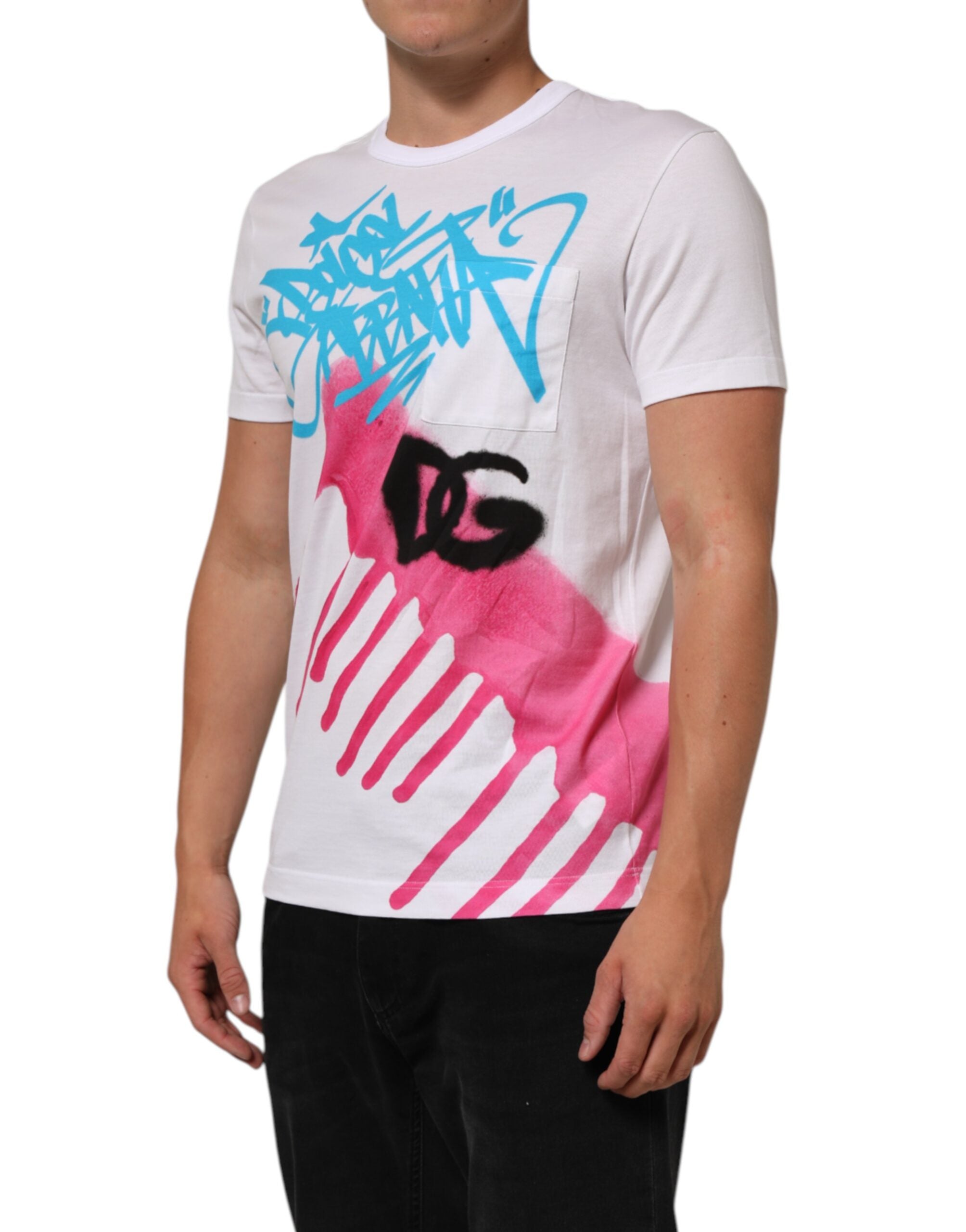 Мъжка тениска Men’s t-shirt DOLCE & GABBANA G8PA5T HI70P White angled view