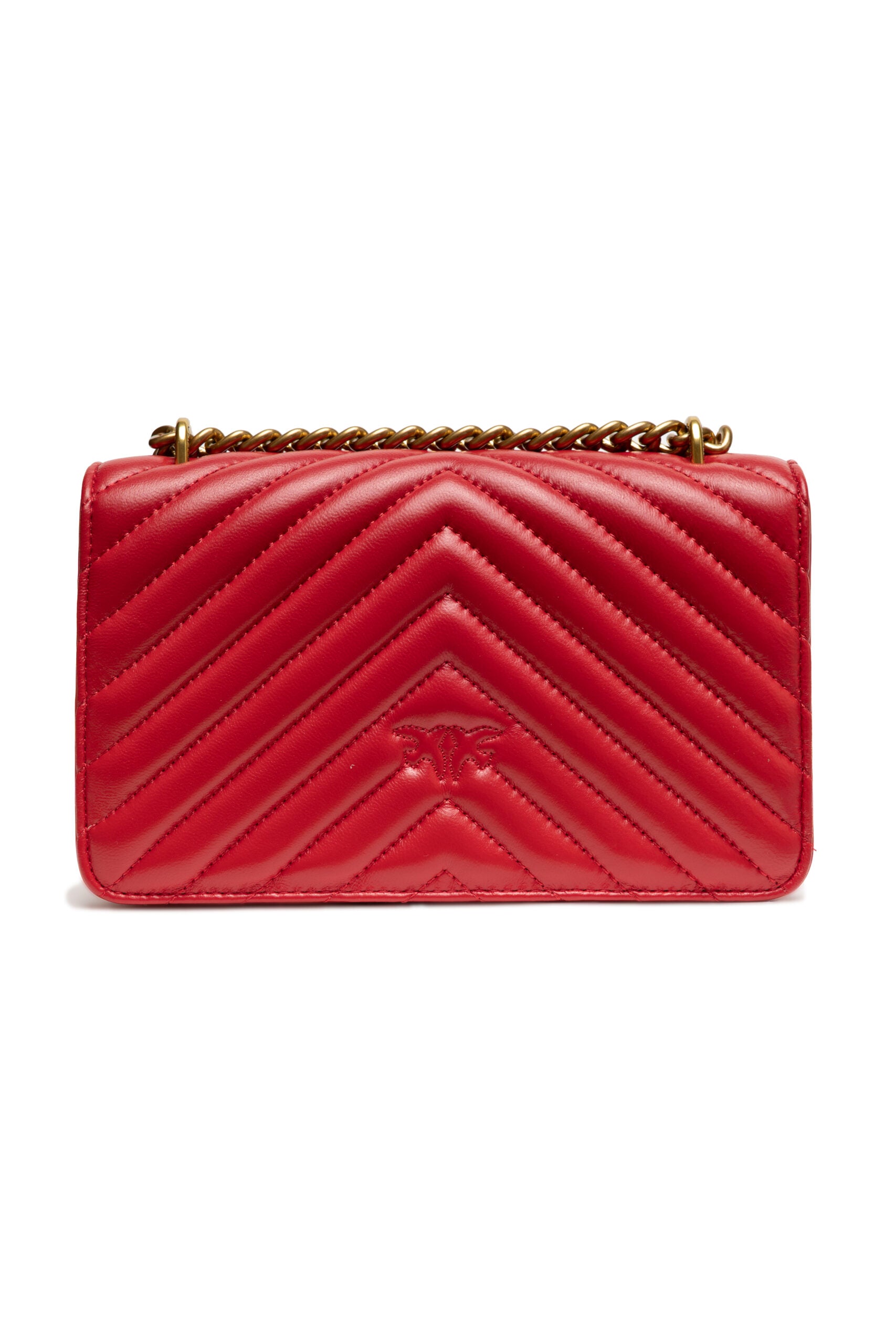 Women’s shoulder bag PINKO Love One Mini Chevron 100074 A0GK R30Q Red back view