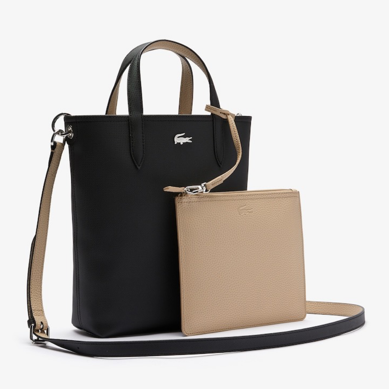 Дамска вертикална чанта Lacoste Vertical Reversible Tote Bag Ana NF2142AA Front View