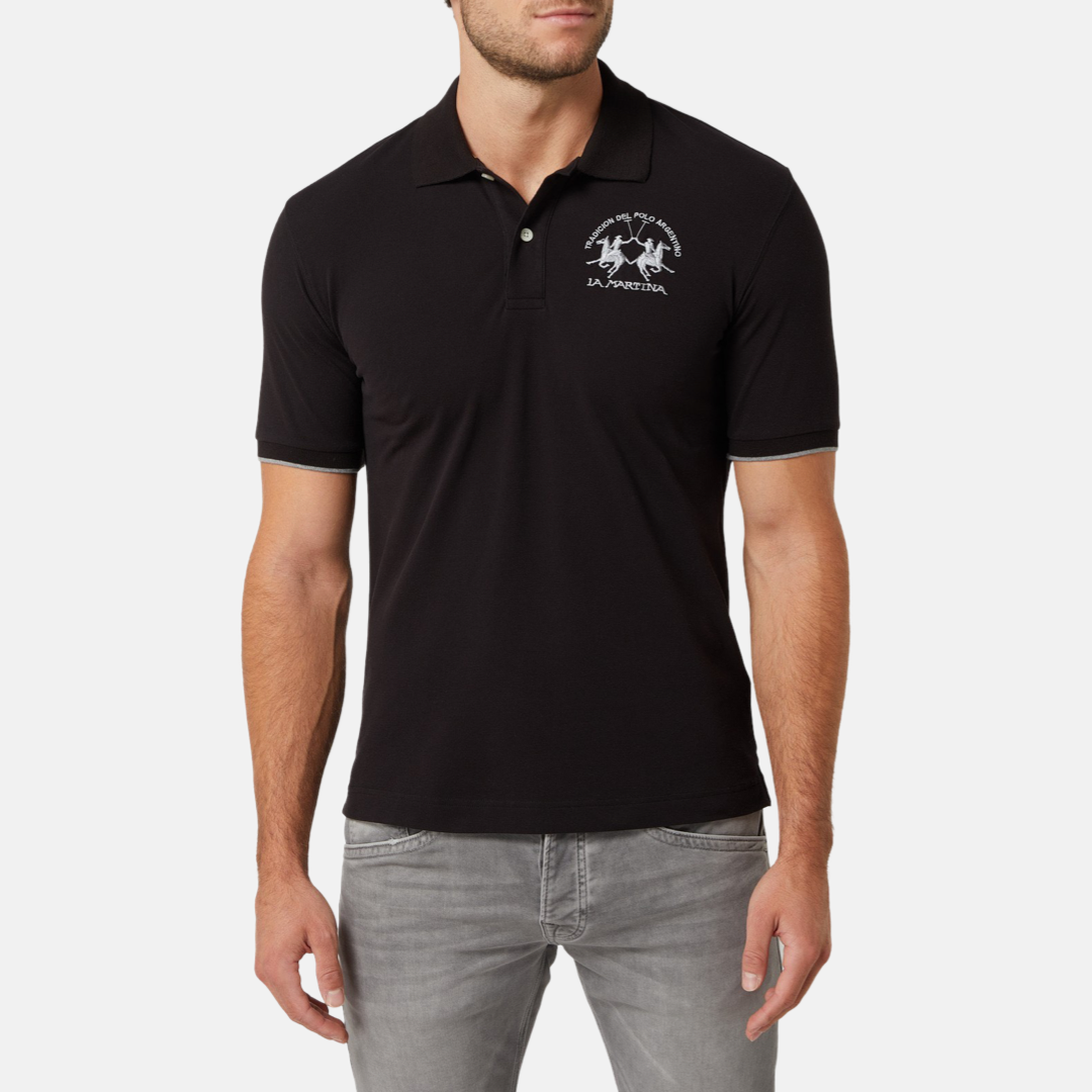 Мъжка черна поло тениска La Martina
CCMP01 PK001 09999