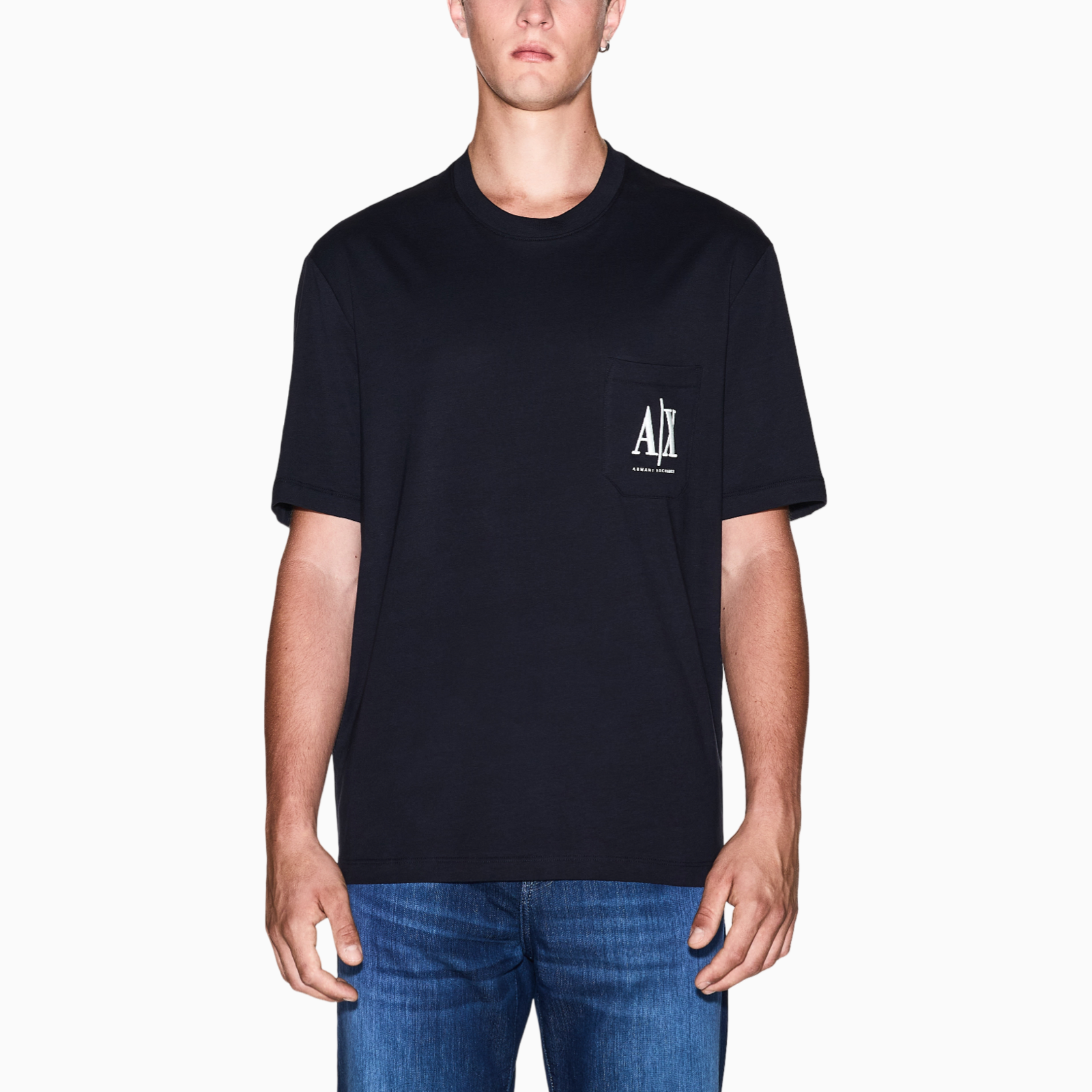 Мъжка тъмно синя тениска Armani Exchange Men T-shirt XM000366 AF12308 UB101 Front View