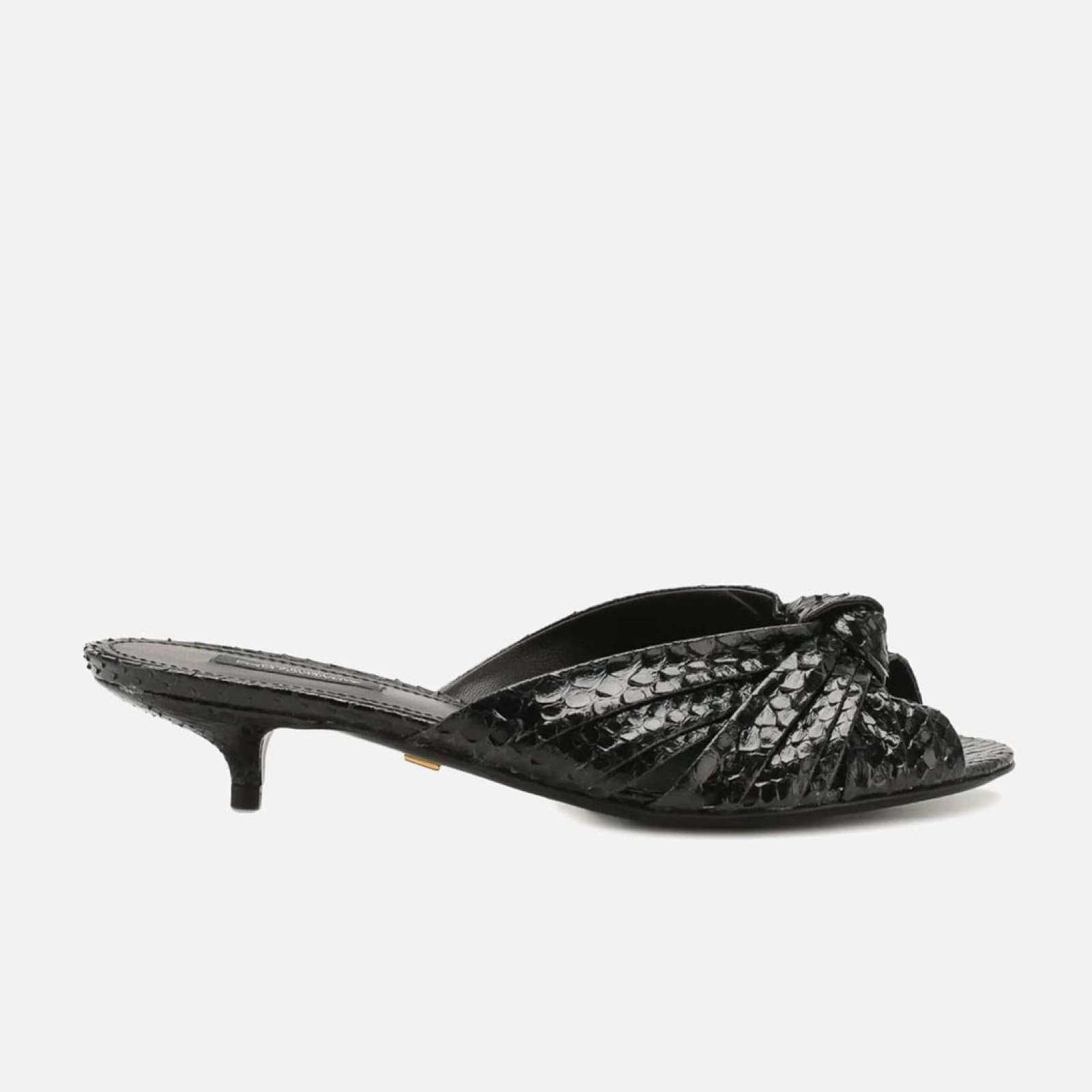 Dolce & Gabbana Python Leather Heels Slides CR1076 A2043 80999 Lateral View