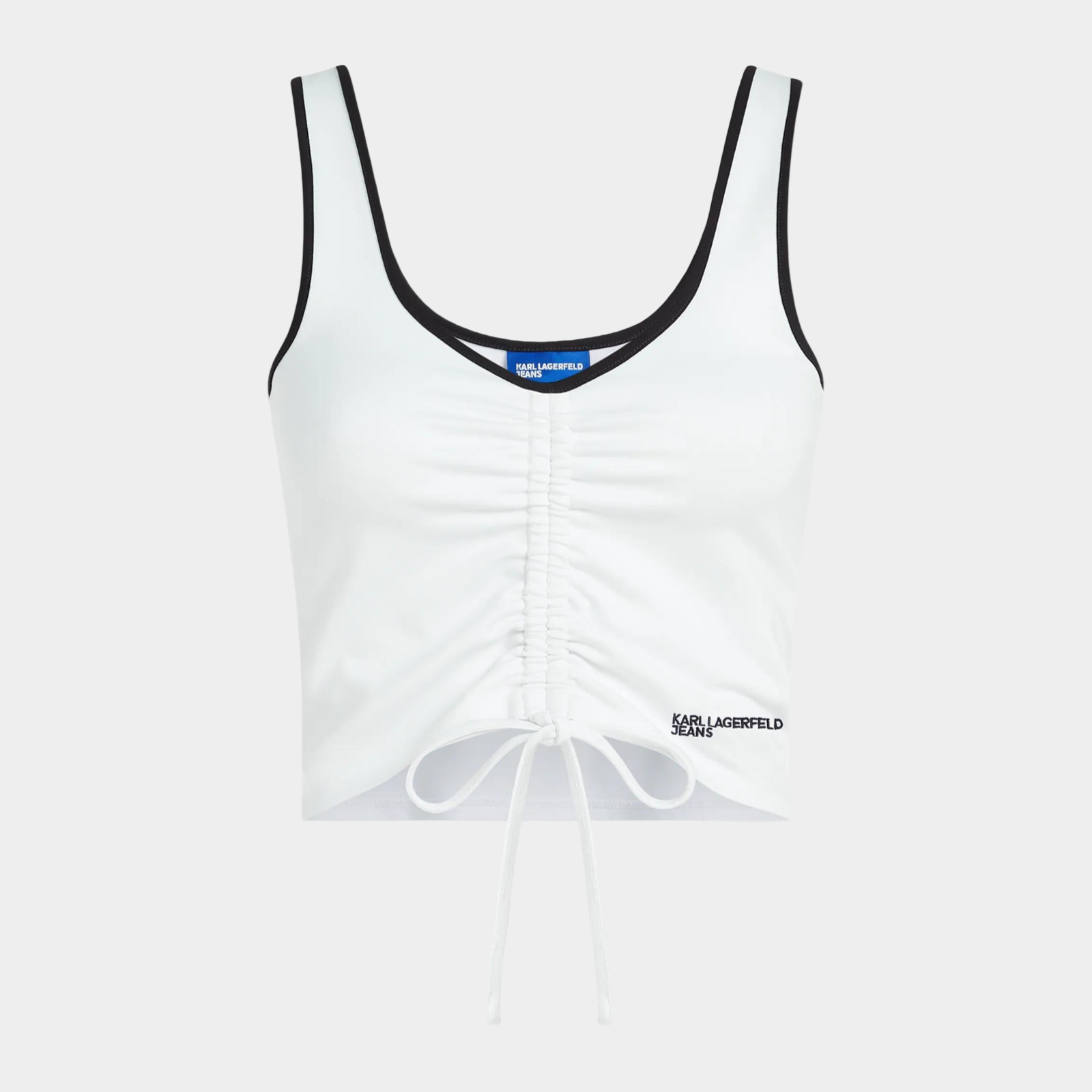 Дамски бял топ Karl Lagerfeld Jeans Women Ruched Top B2W17051 100 Front View