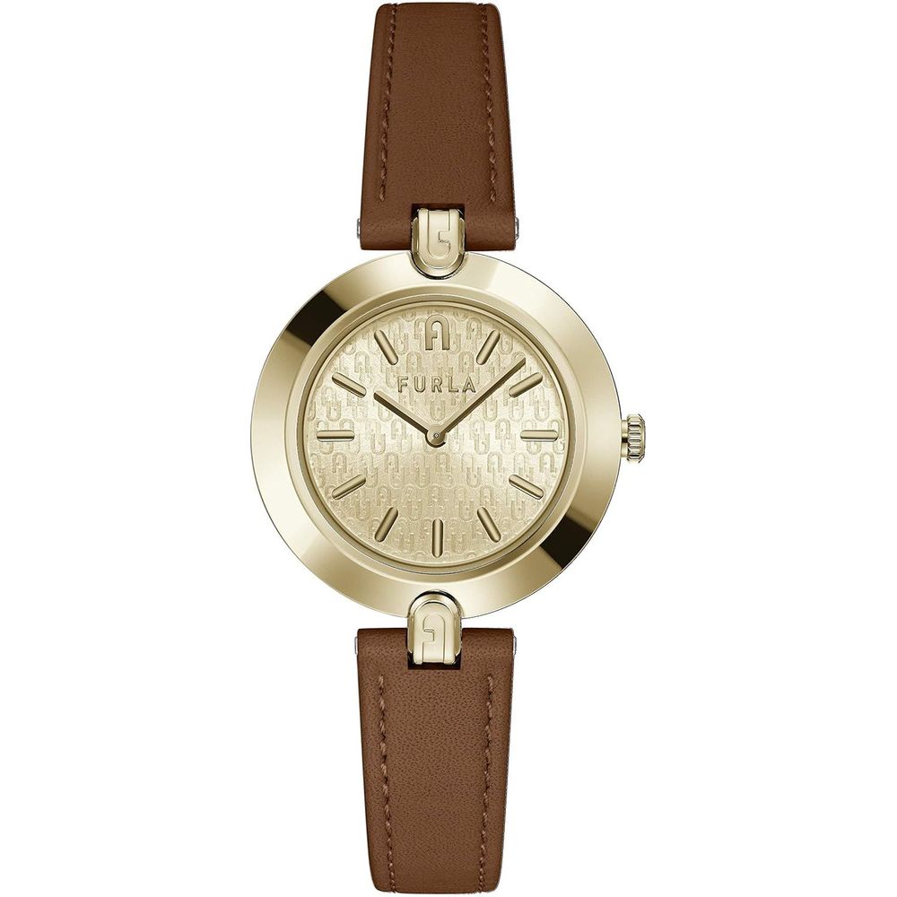 Furla Brown Leather Dress Watch