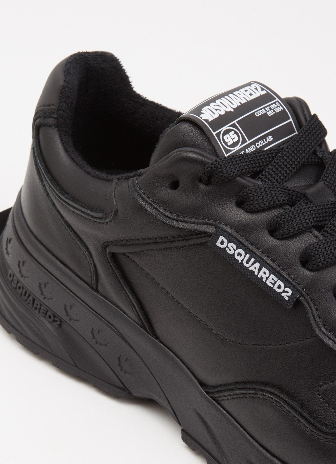 Мъжки кожени маратонки Men’s sneakers Dsquared2 Sprinter SNM040135605520 2124 Black logo detail view