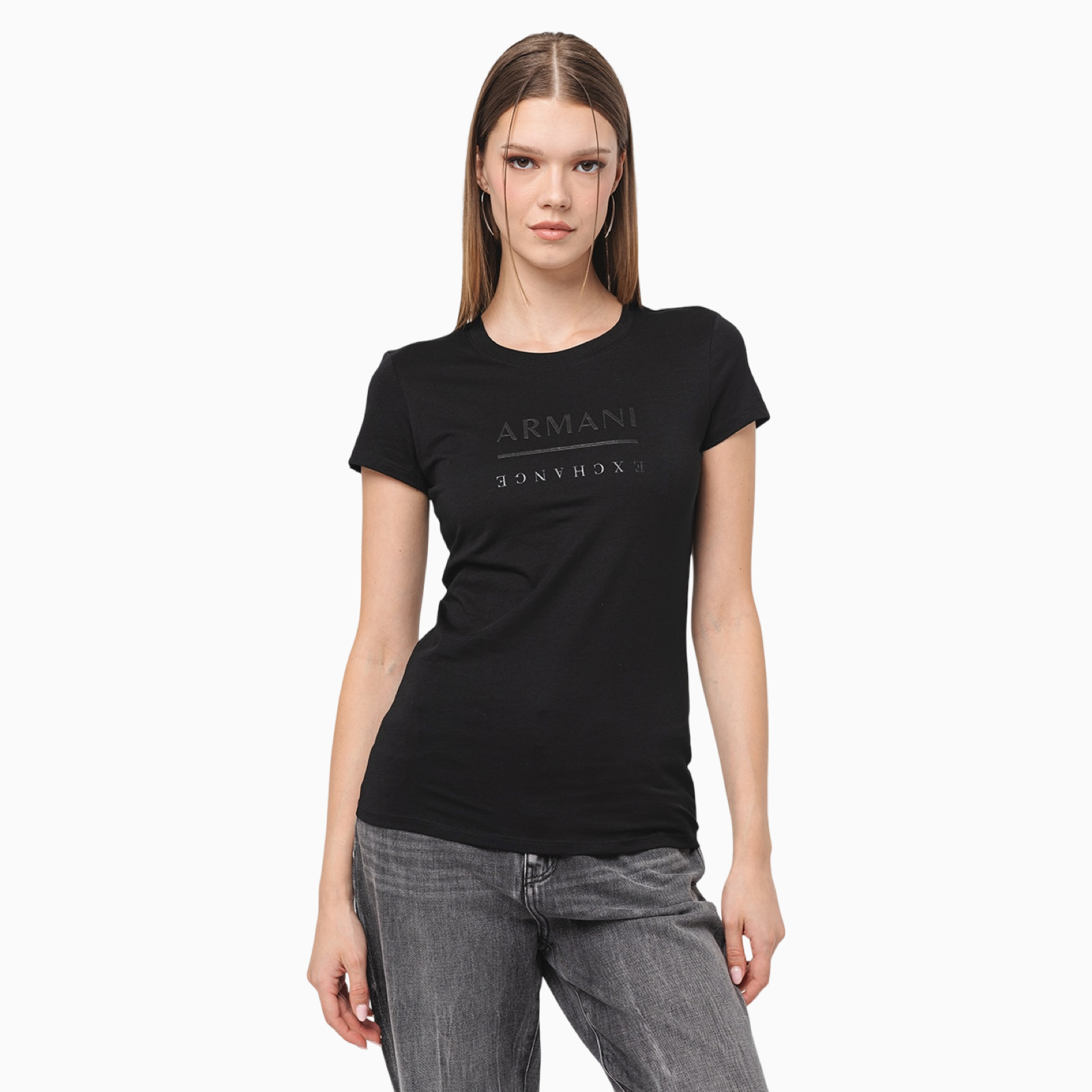 Дамска черна тениска Armani Exchange 6DYT11 YJ16Z 1200 Front