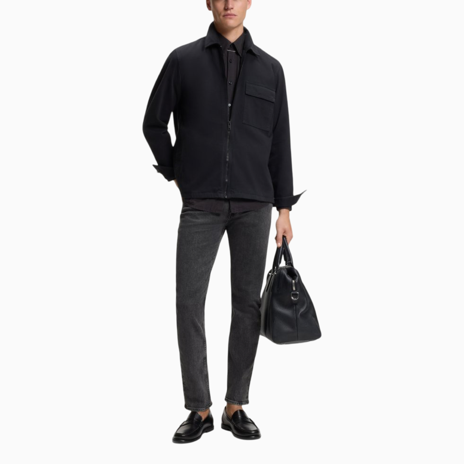 Мъжки сиви дънки Boss Men Jeans 50553402 Front View