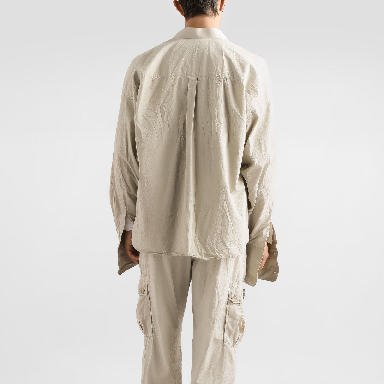 Dolce & Gabbana Beige Cotton Poplin Shirt G5MD3TGI281S9000 Back View