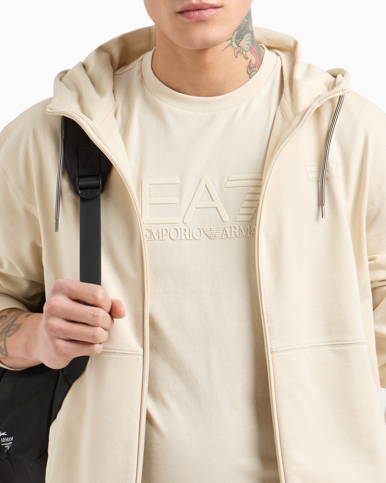 Мъжка бежова тениска EA7 Emporio Armani 7M000224 AF10375