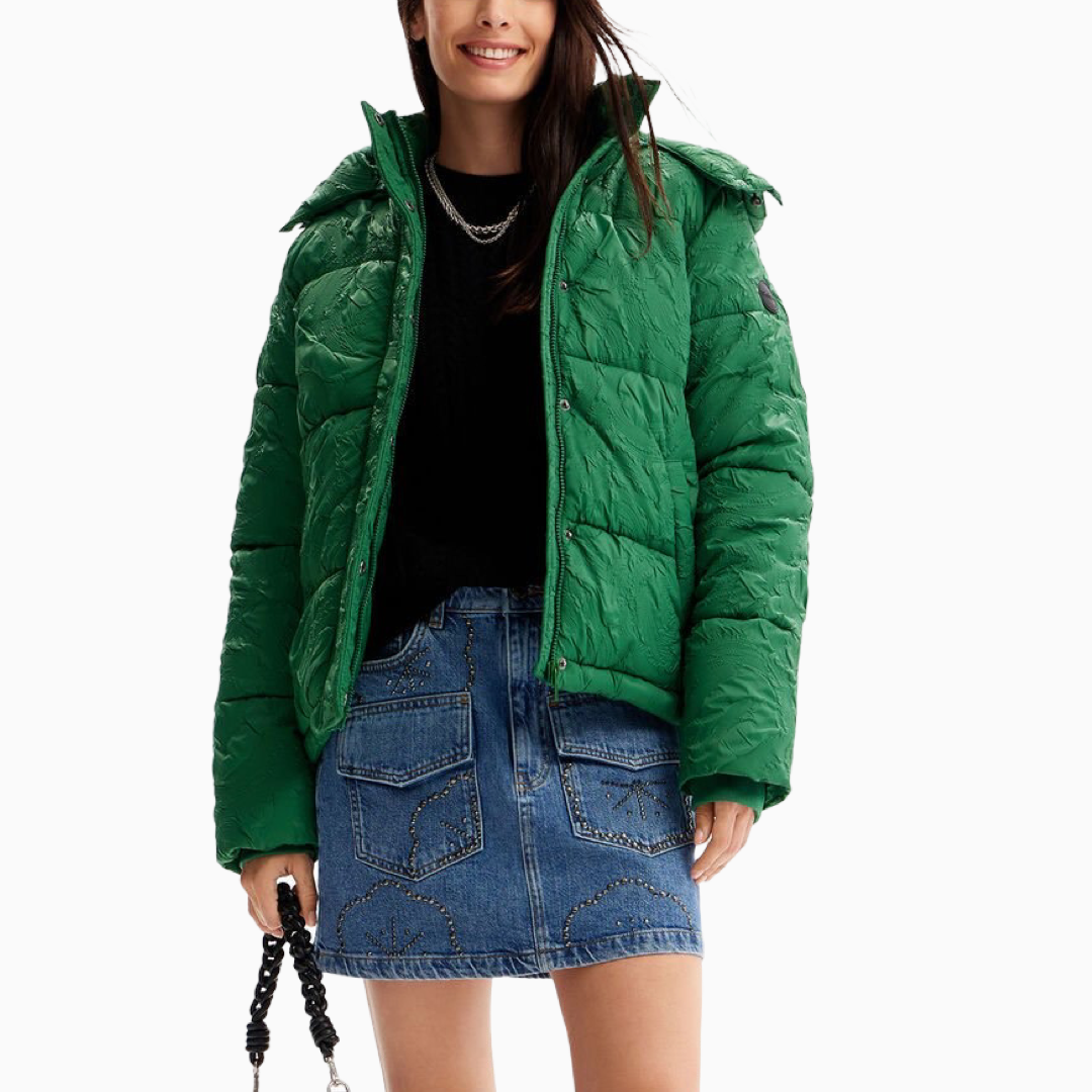 Дамско яке Desigual 23WWEW724014 в зелено размер XXL