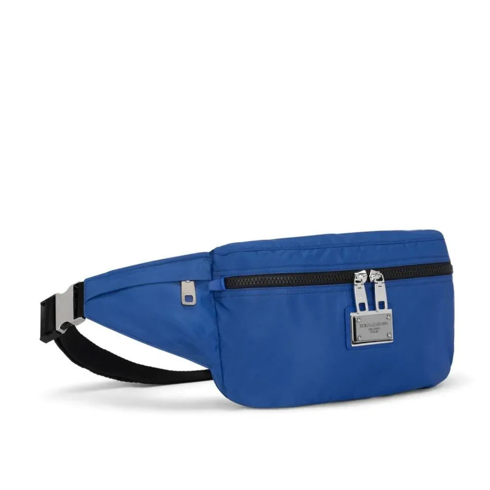 Dolce & Gabbana Blue Logo Plaque Waist Bag Side View
