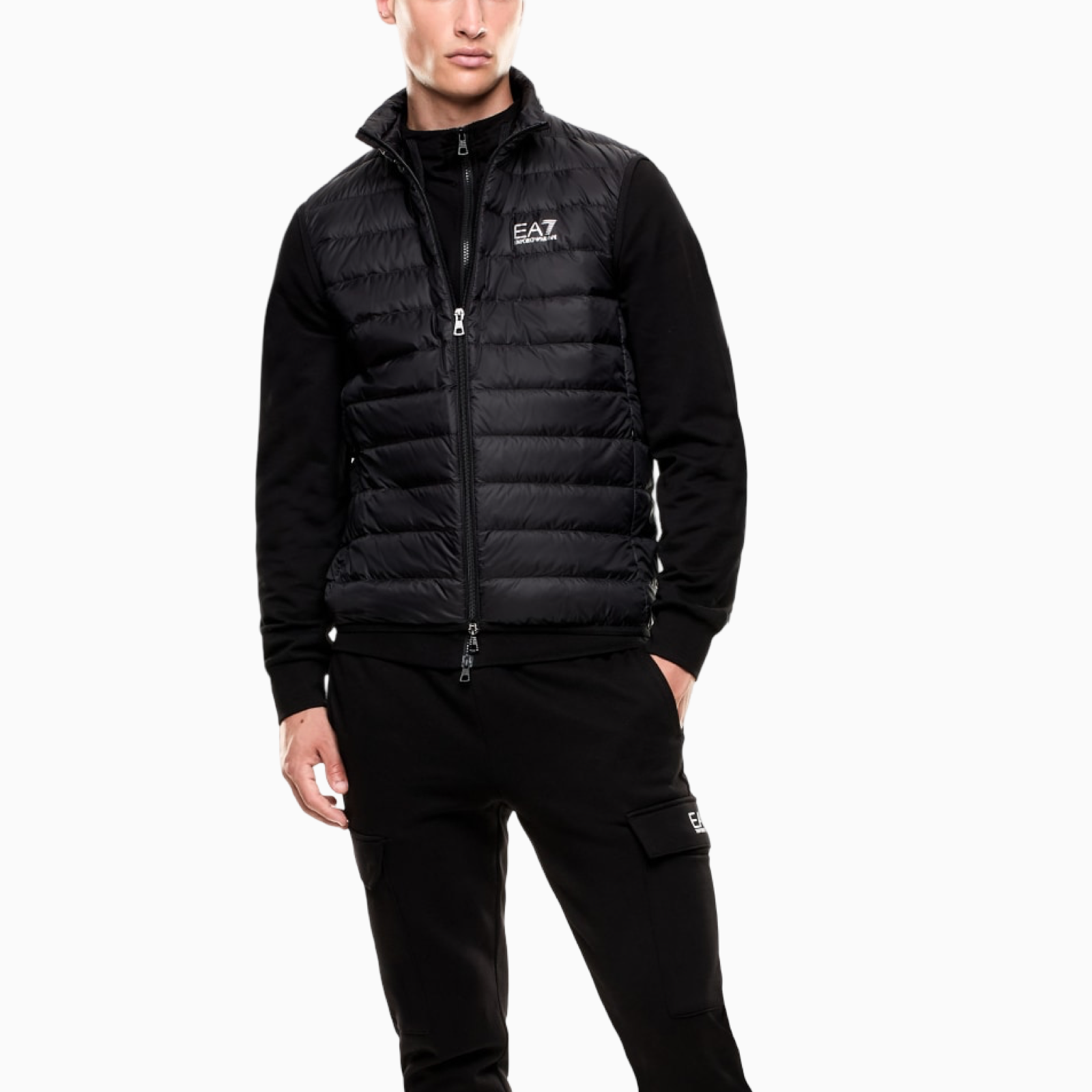Мъжки черен елек EA7 Emporio Armani Men Gilet 8NPQ06 PNGPZ Front View
