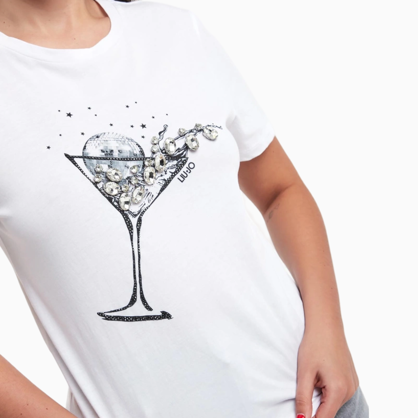 Дамска бяла тениска Liu Jo Women T-shirt WA6237 JS923 P9332 Close-Up