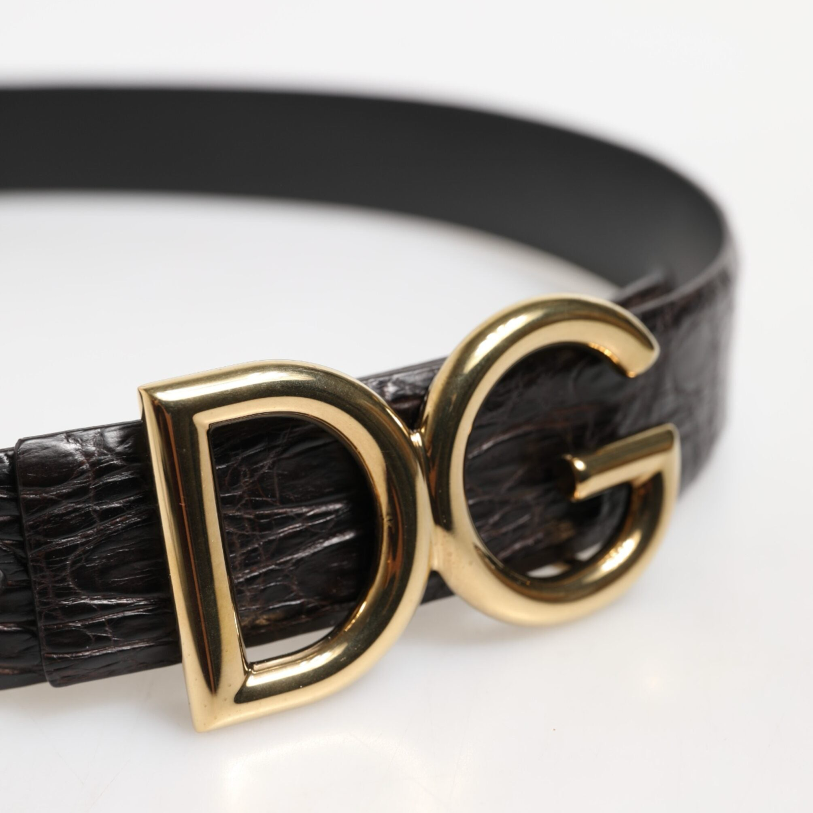 Dolce & Gabbana Crocodile Leather Men Belt Close-Up