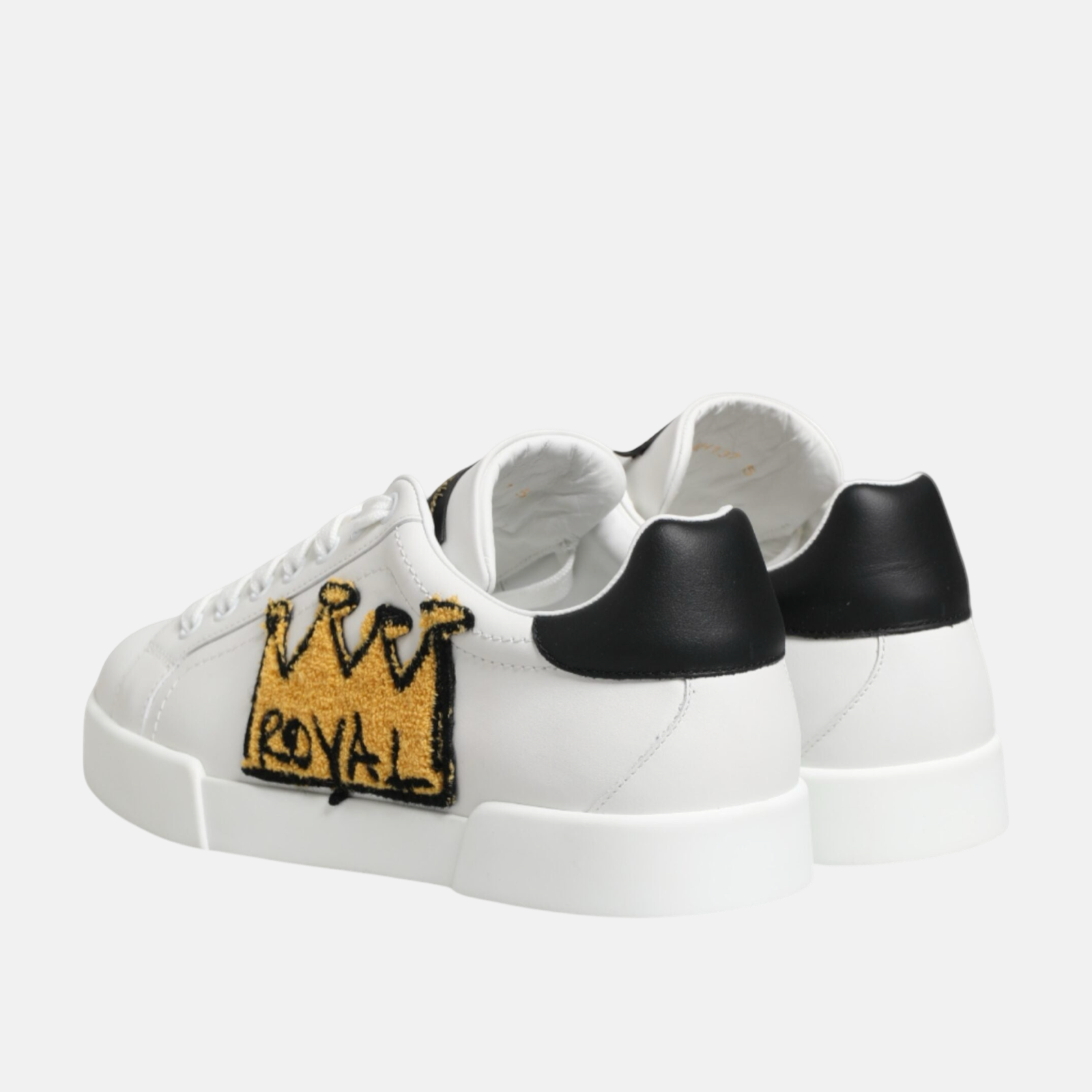 Dolce & Gabbana Portofino Crown Patch Women Sneakers Heel View