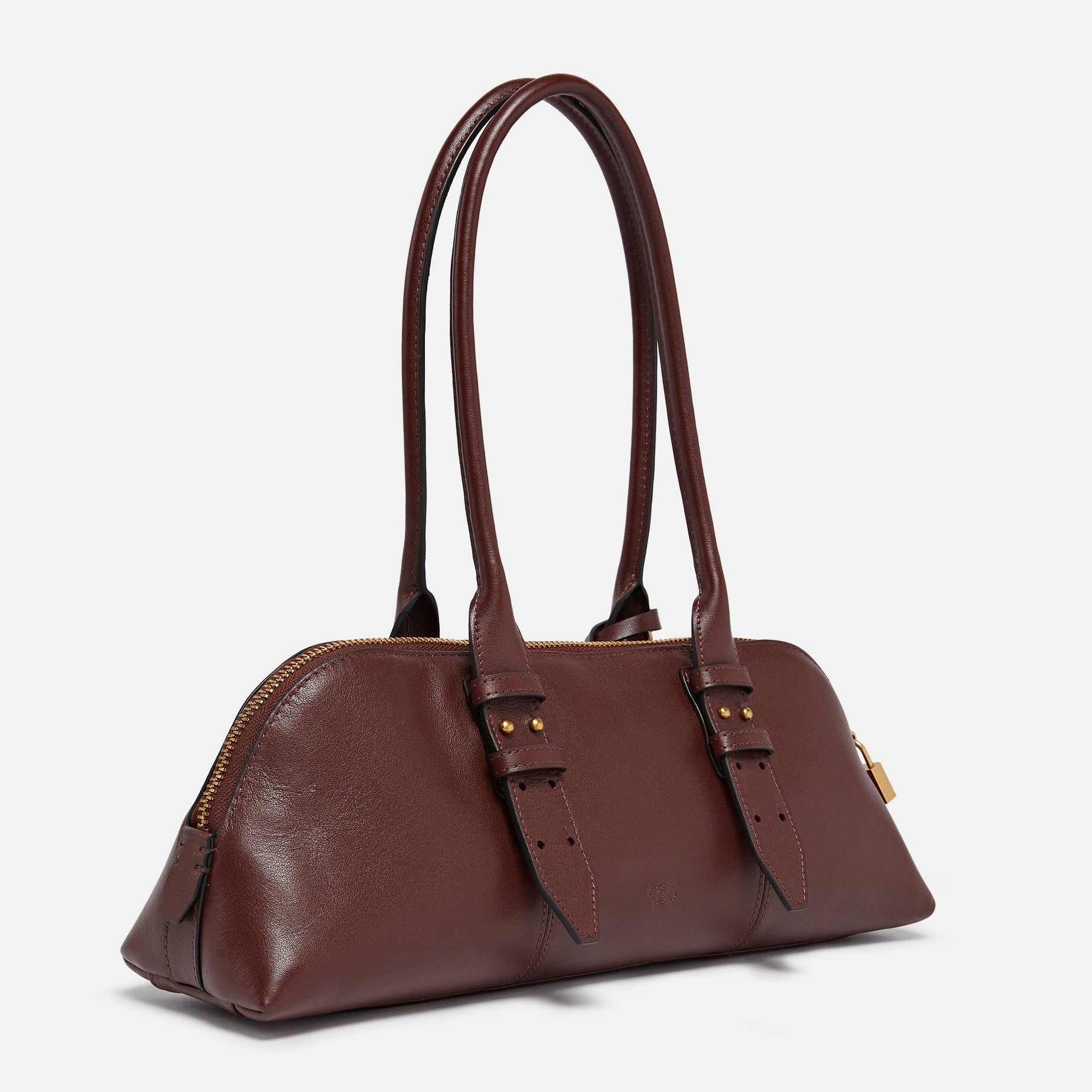 Дамска чанта Women’s large bowling baguette bag Pinko 106169 A0QO R49Q Burgundy back view