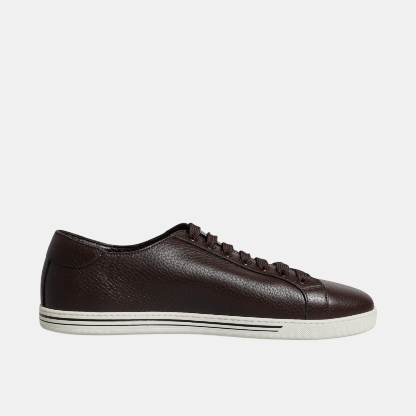 Мъжки кафяви кожени обувки Dolce & Gabbana Saint Tropez Men Sneakers CS1735 A8L37