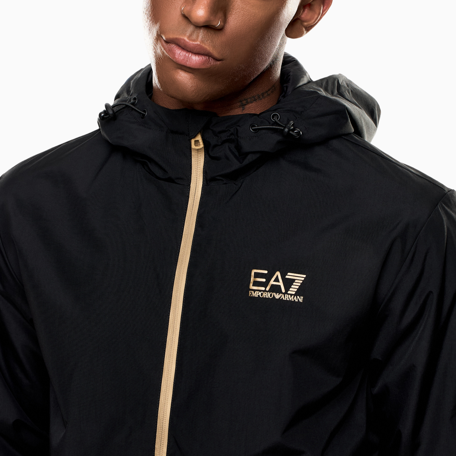 Мъжко черно пролетно есенно яке EA7 Emporio Armani Men Jacket 8NPB21 PNFZZ 0208 Close-Up