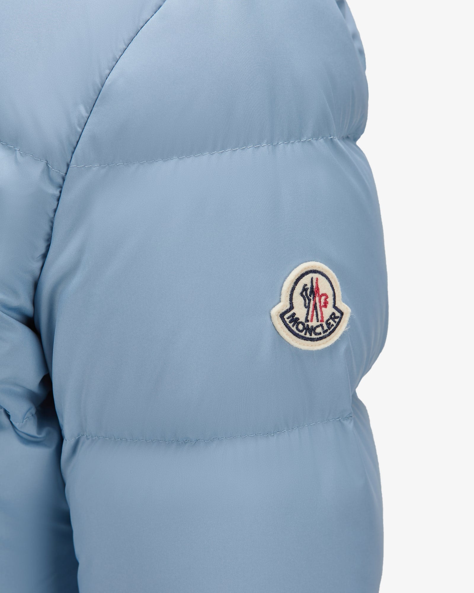 Дамско яке Women’s short down jacket Moncler Dourble K20931A00229597YW715 Light Blue logo view