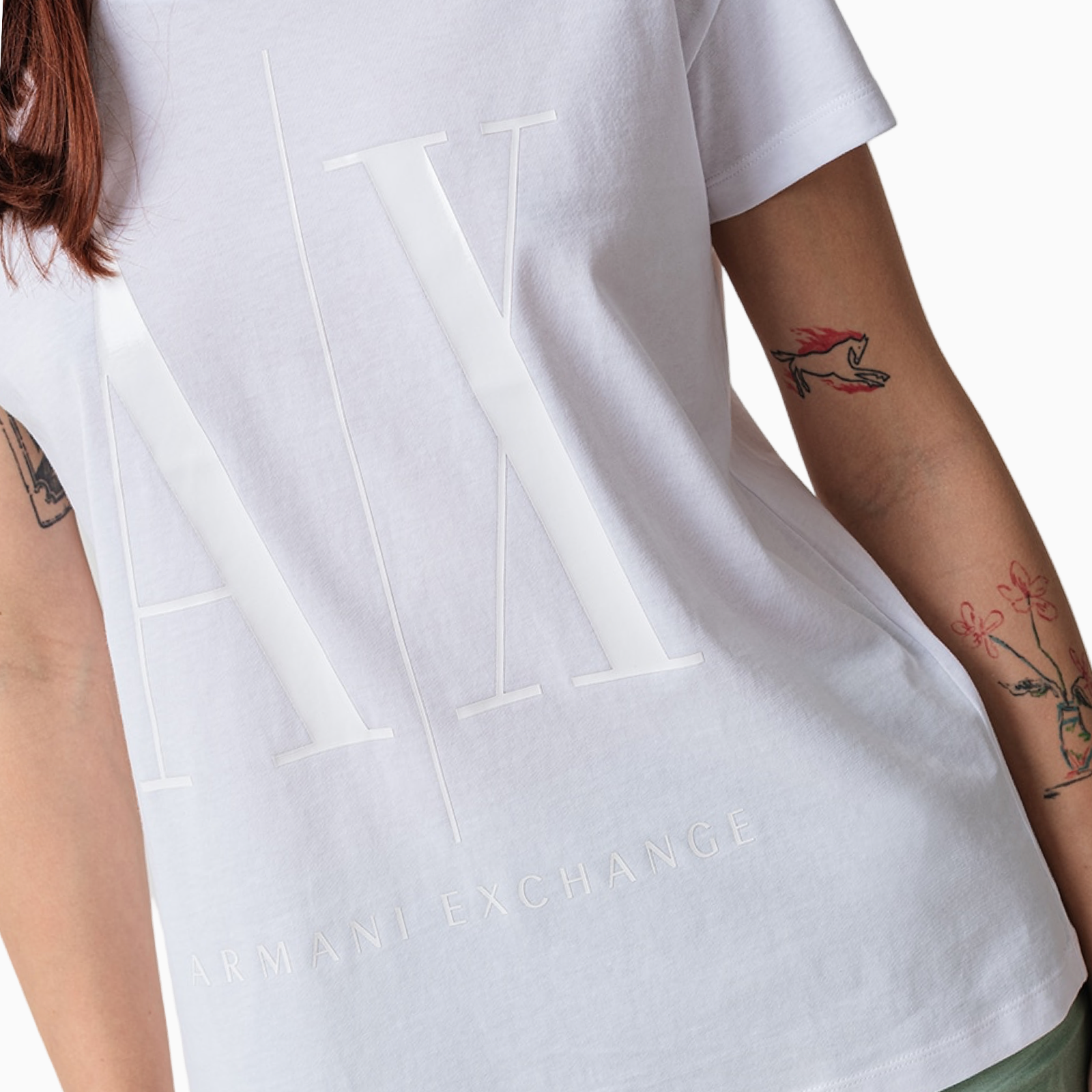 Дамска бяла тениска Armani Exchange Women T-shirt 8NYTCX YJG3Z U0002 Close-Up