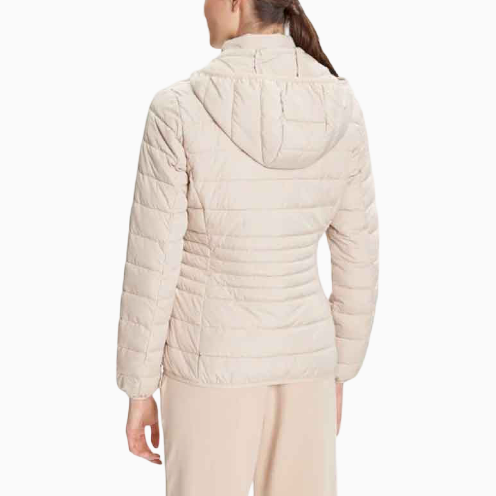 Дамско бежово пухено яке EA7 Emporio Armani Puffer Jacket 8NTB23 TNF8Z Back View