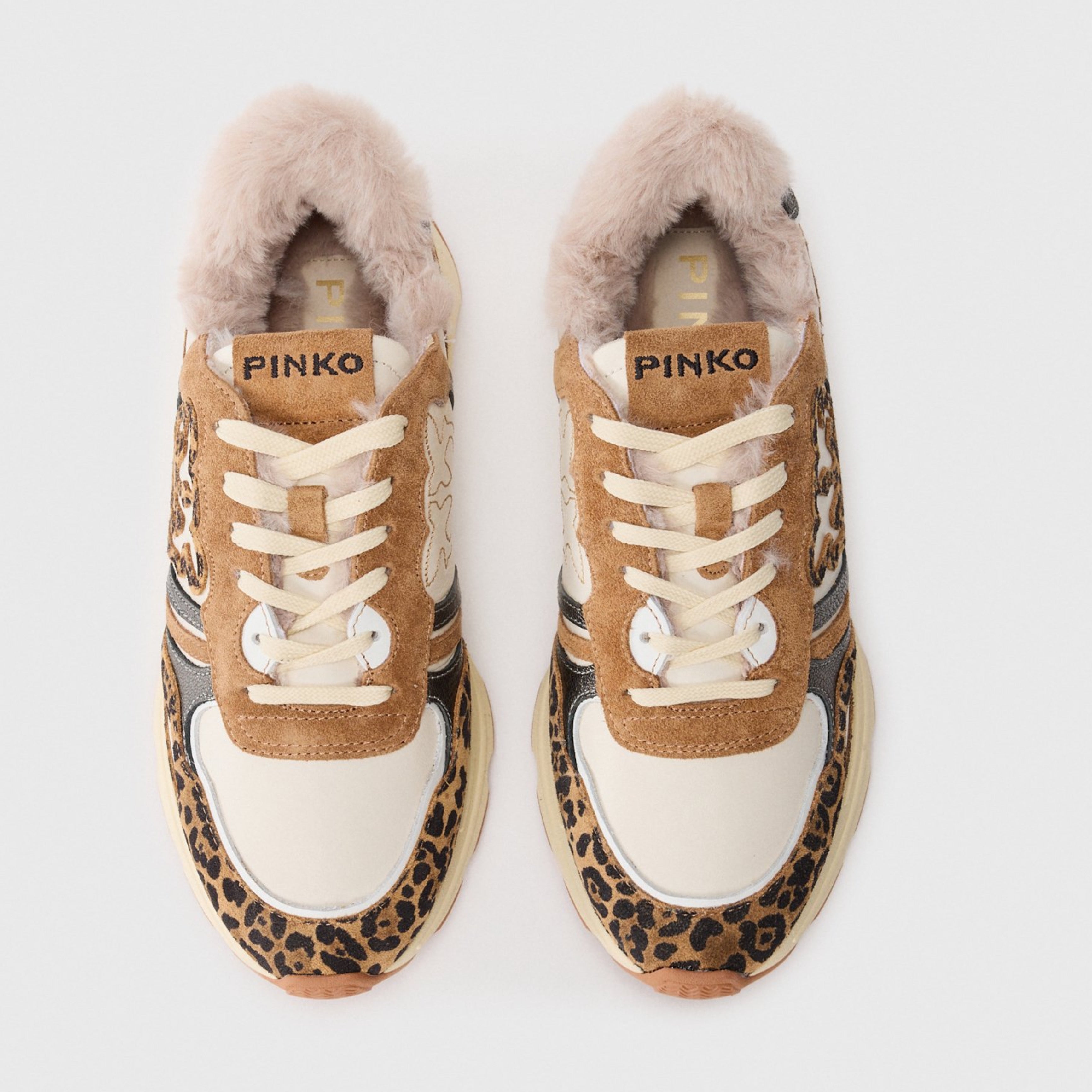 Дамски кецове Women’s sneakers PINKO Zoe 01 SS0087 P121M36 Leopard top view