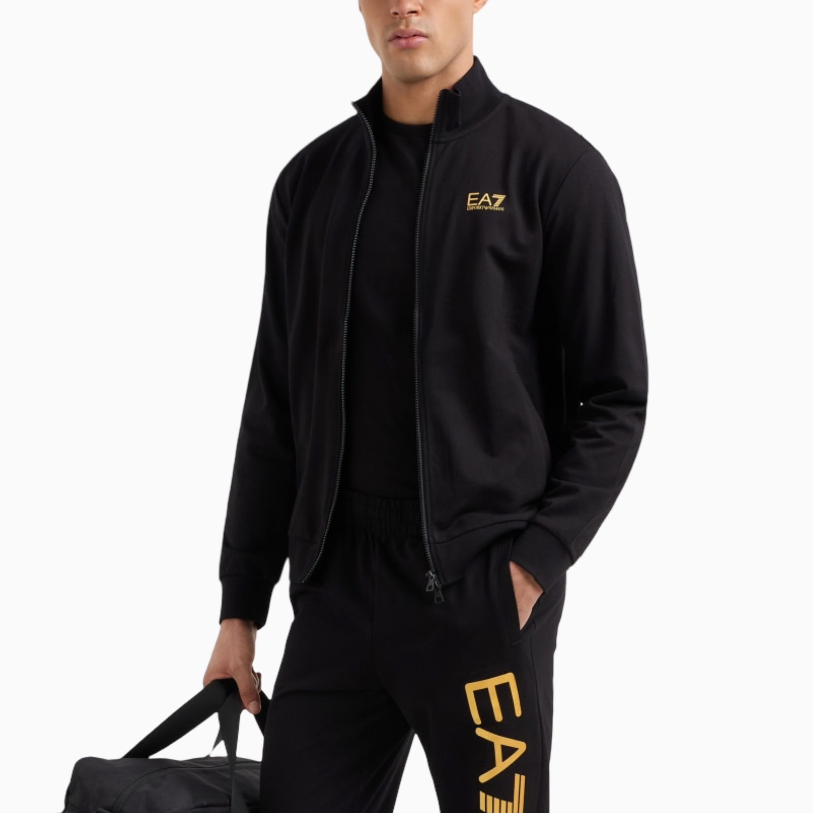 Мъжки черен суичър EA7 Emporio Armani Men Sweatshirt 8NPM31 PJVRZ MC004 Side View