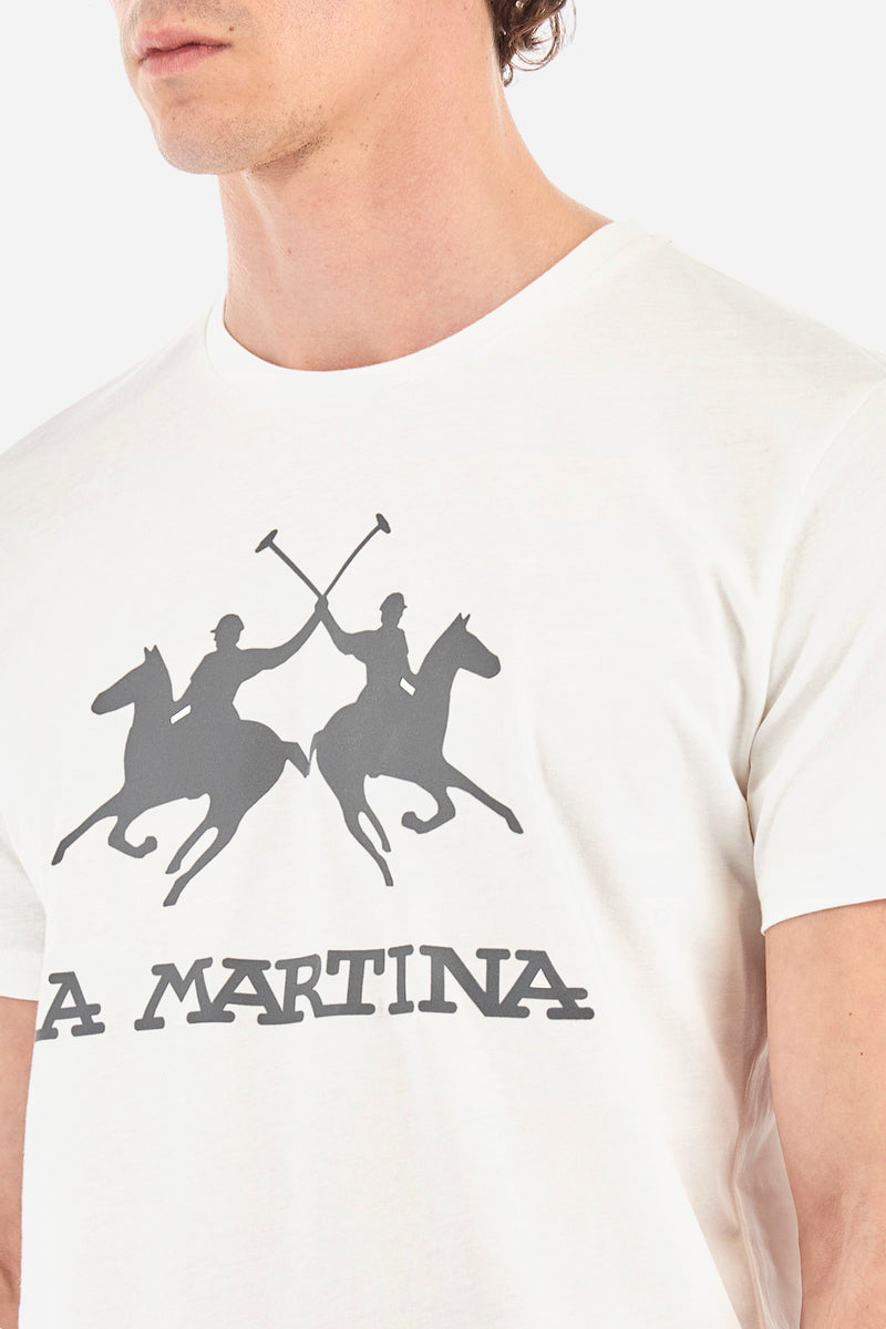 Мъжка тениска La Martina Moreno CCMR05JS20600002 в бяло