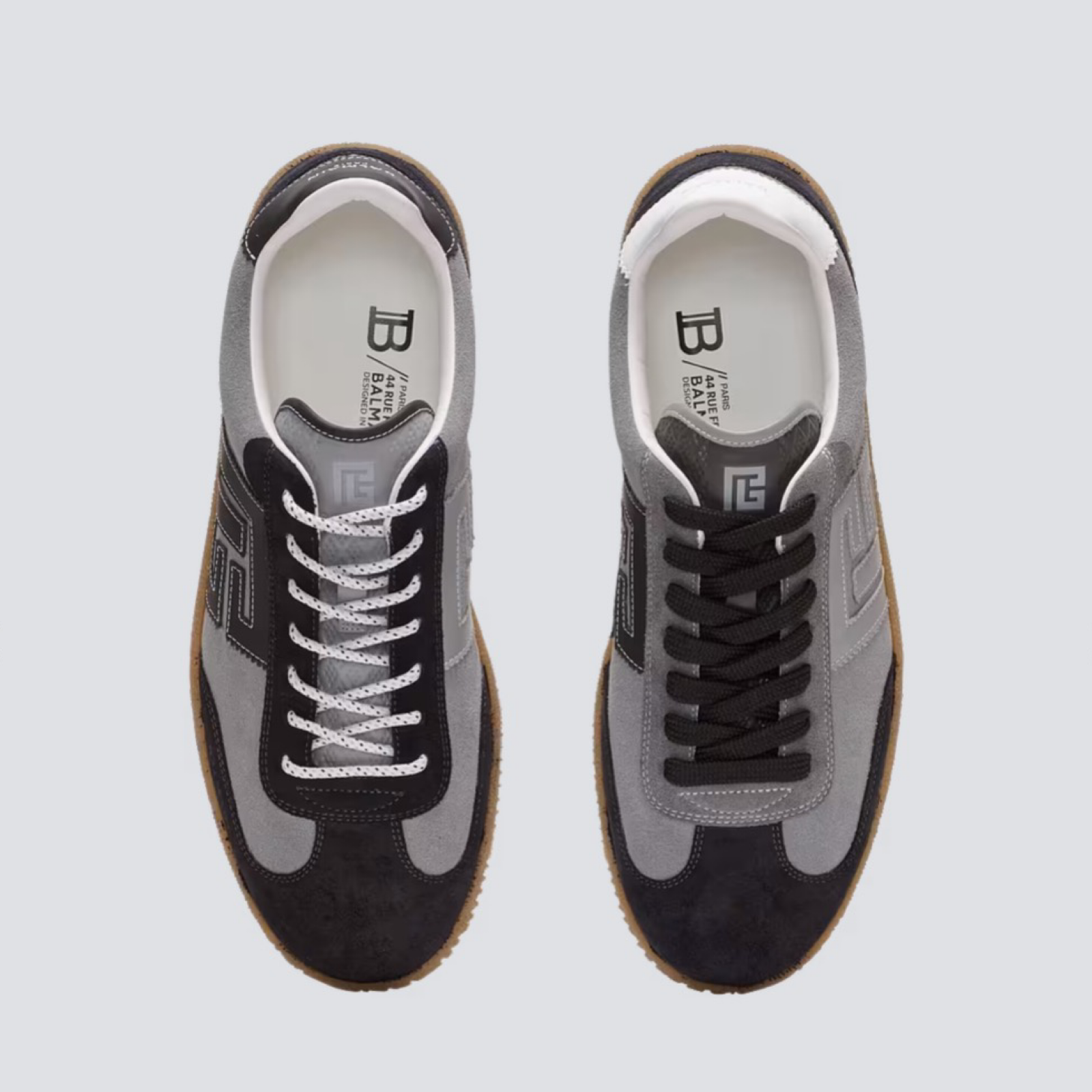 Balmain Suede Swan Sneakers GM1VI360LGVO Top View