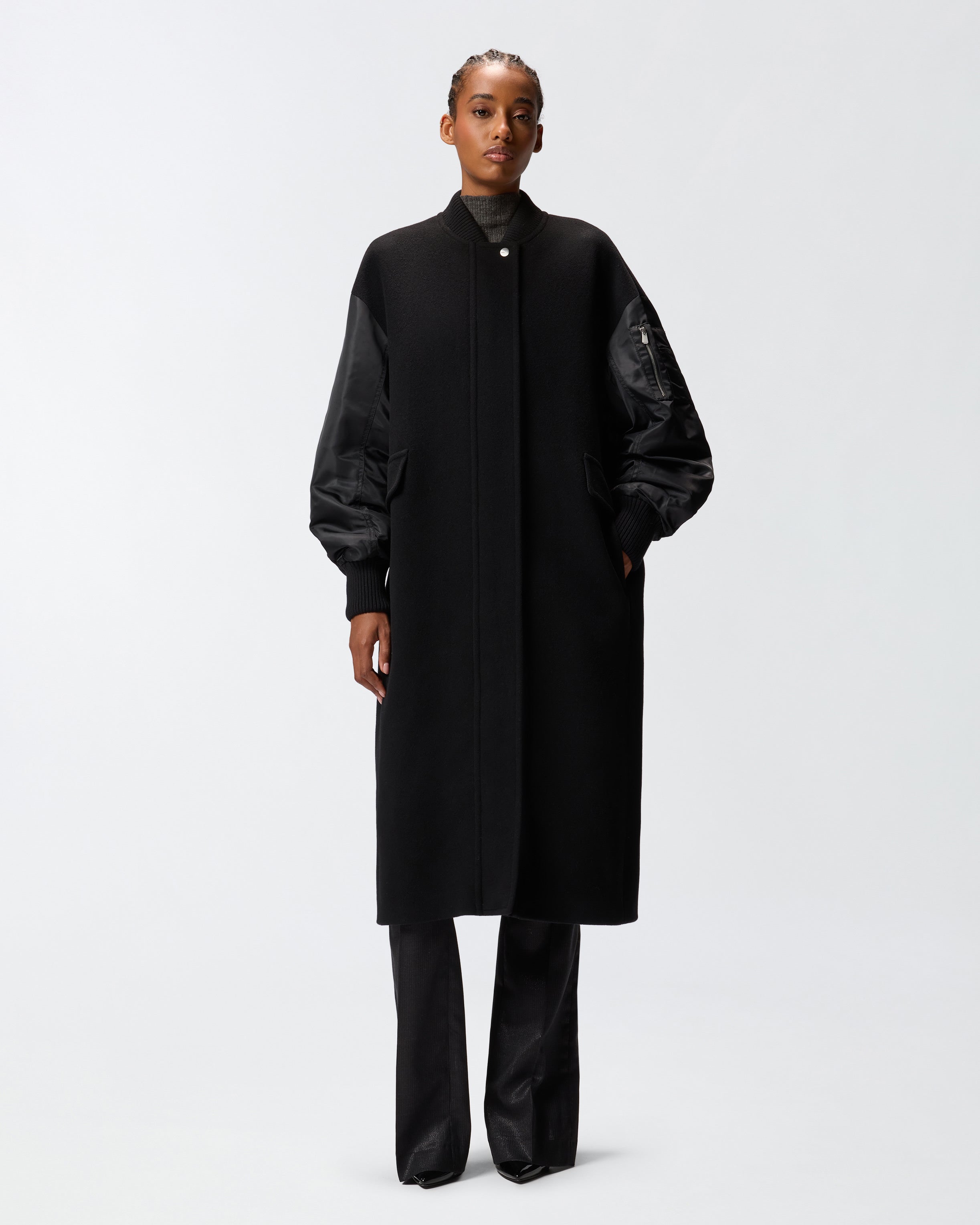 Дамско палто Women’s wool long coat PINKO 105640A2SLZ99 lifestyle front view