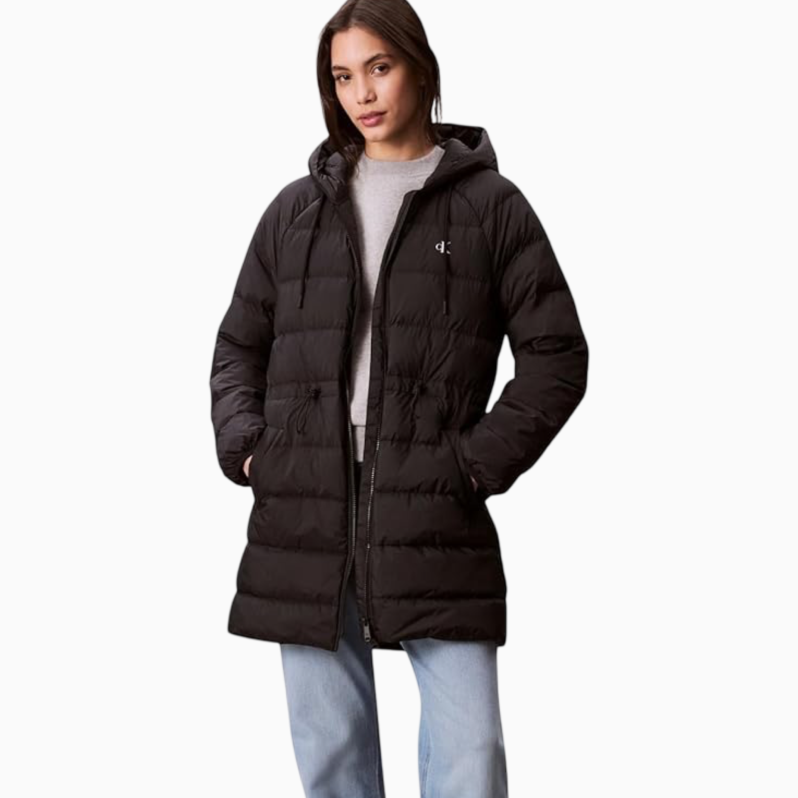 Дамско черно зимно яке Calvin Klein Jeans Women Jacket LV047C523G Front View